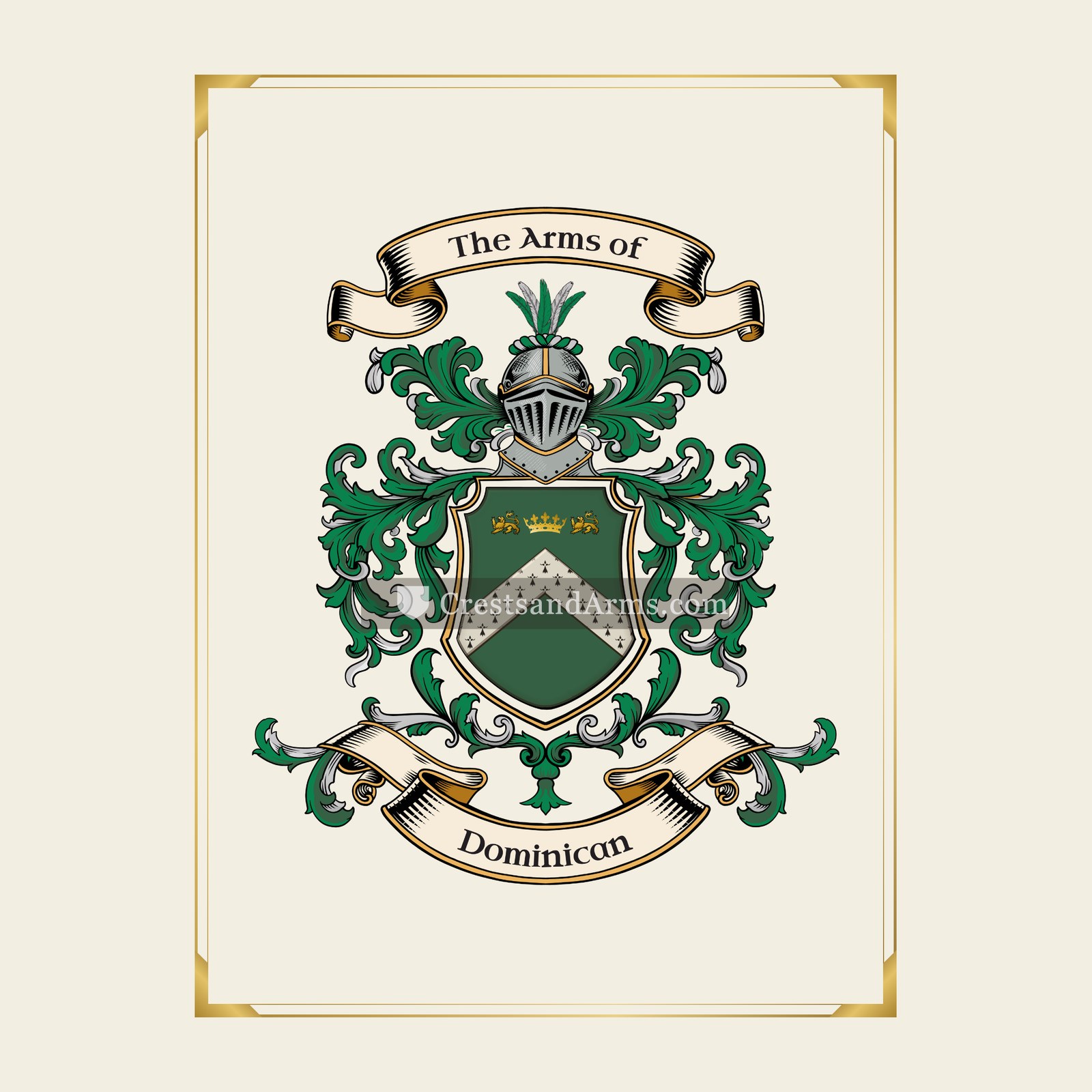 With gold border