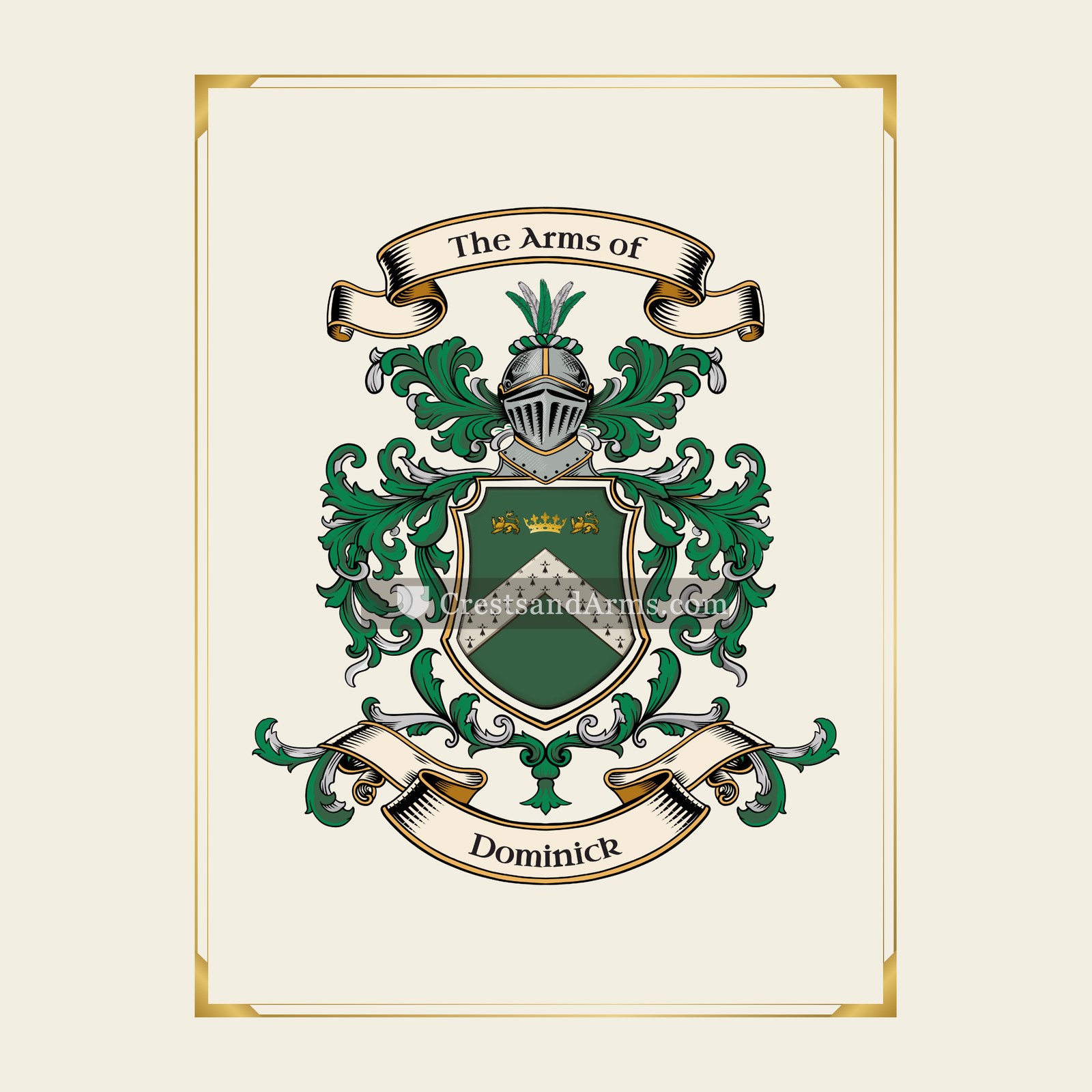 With gold border