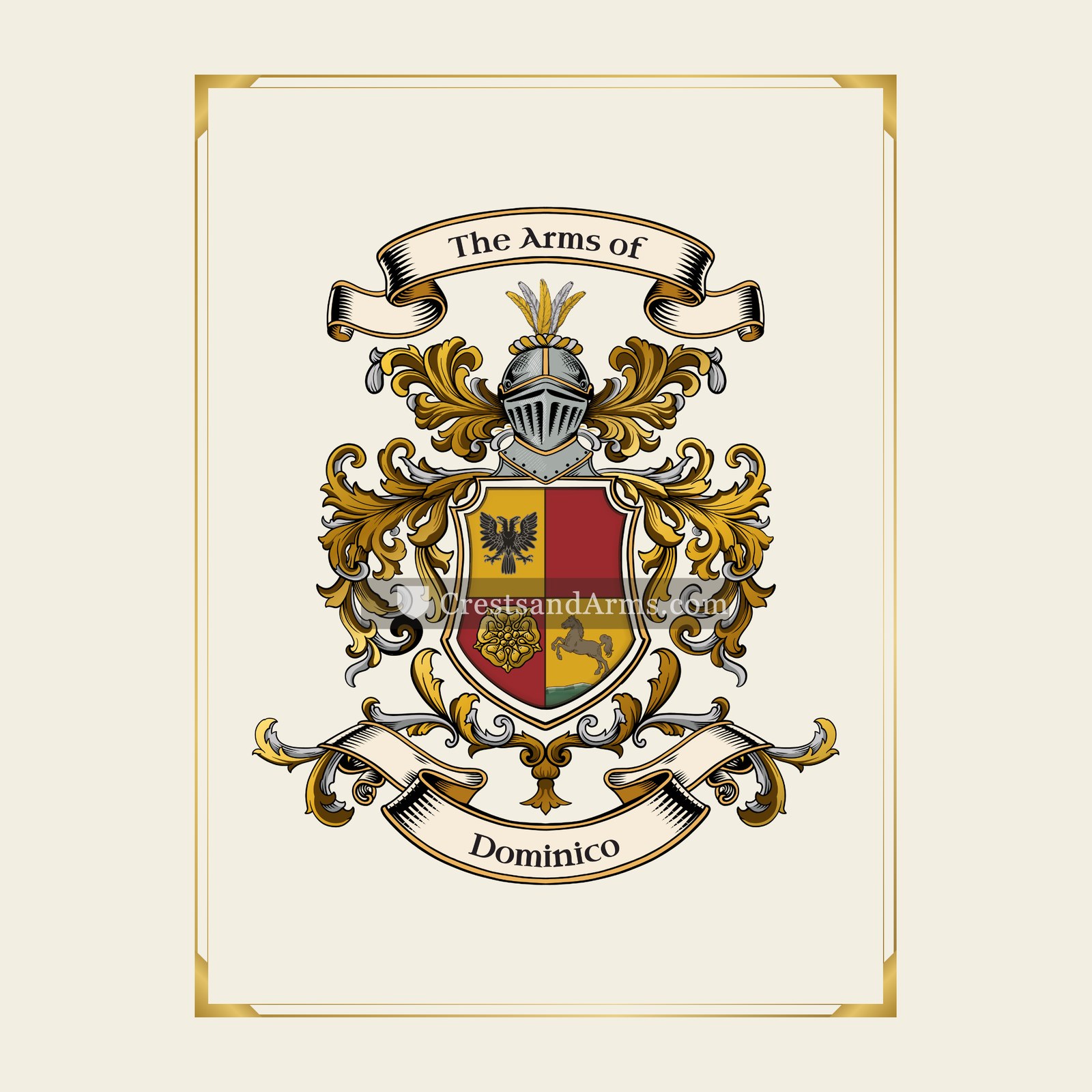 With gold border