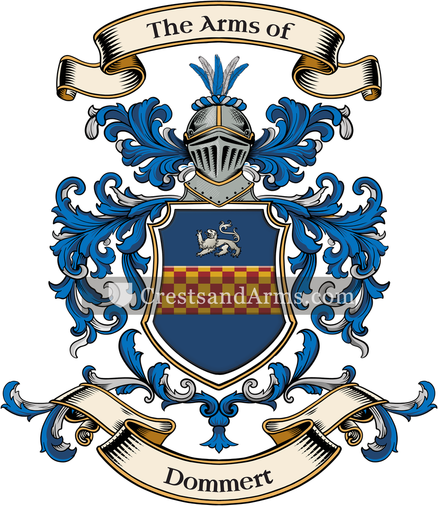 The Dommert coat of arms, drawn from the recorded blazon