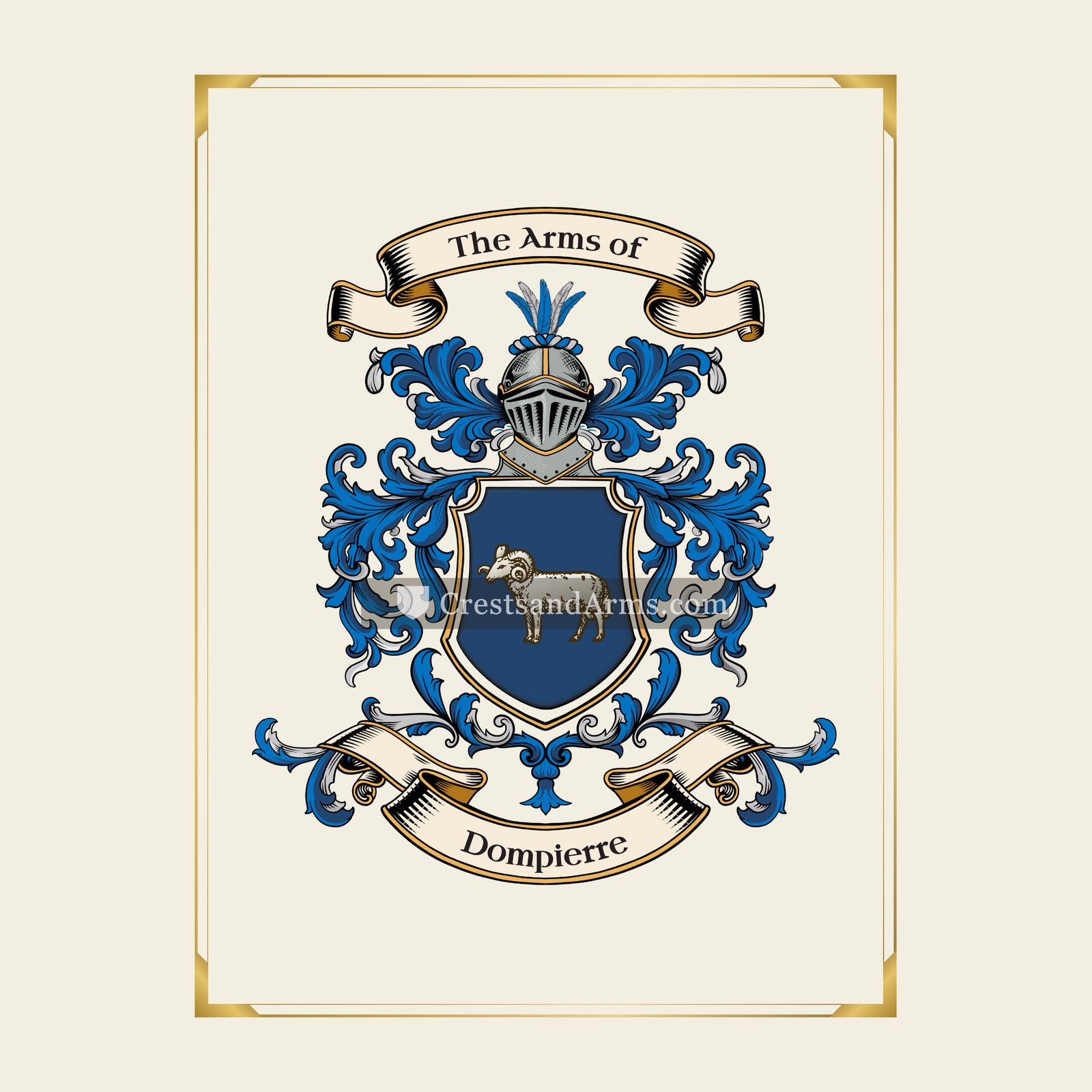 With gold border