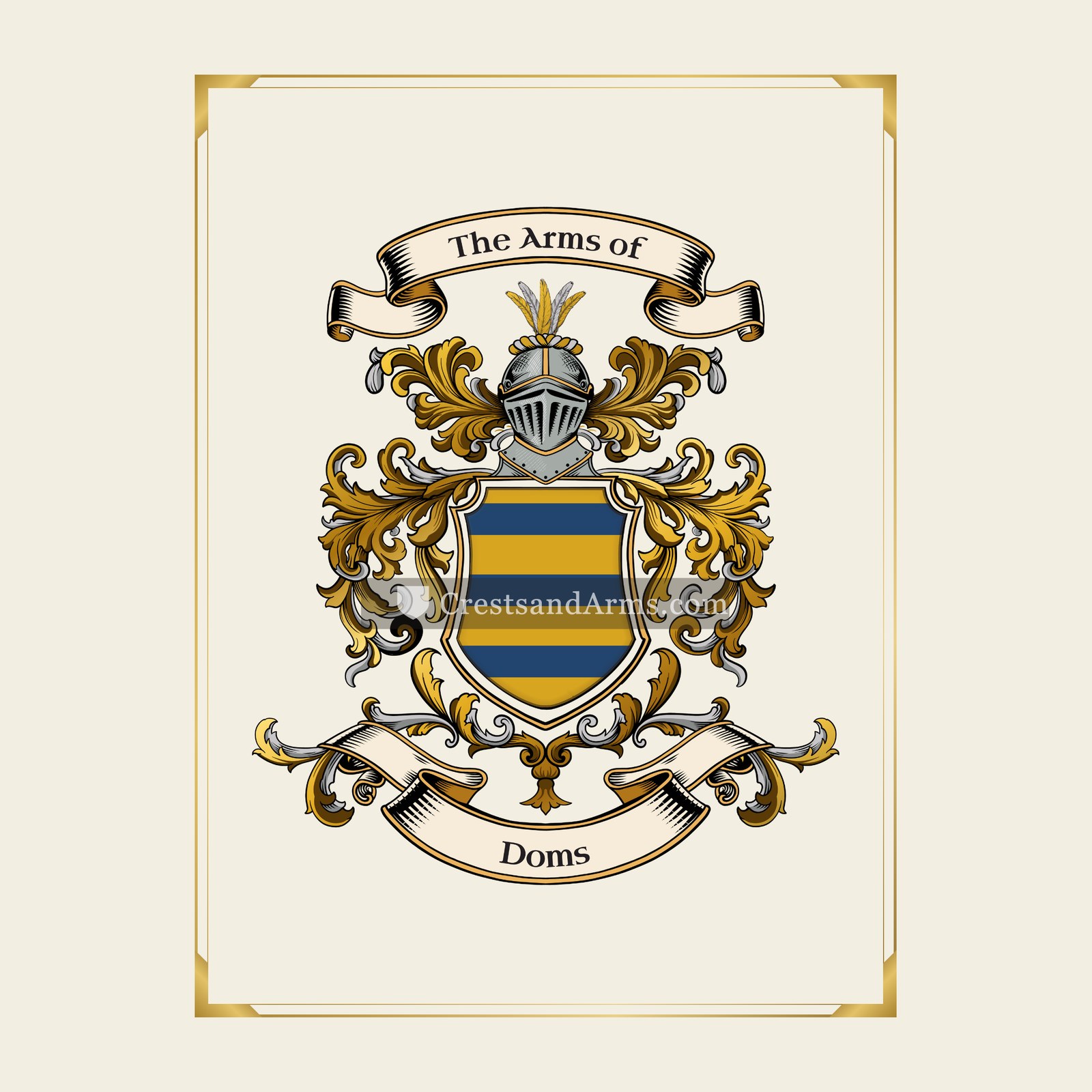 With gold border