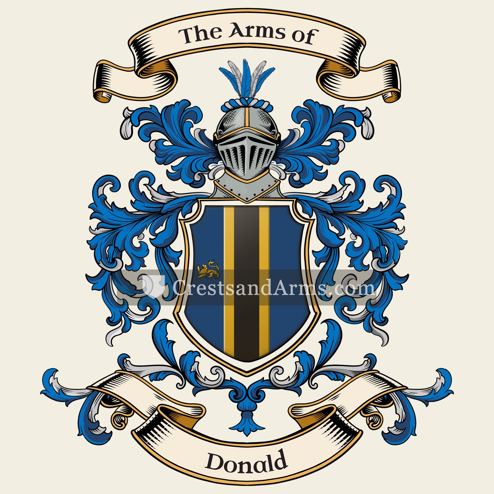 The Donald coat of arms, drawn from the recorded blazon