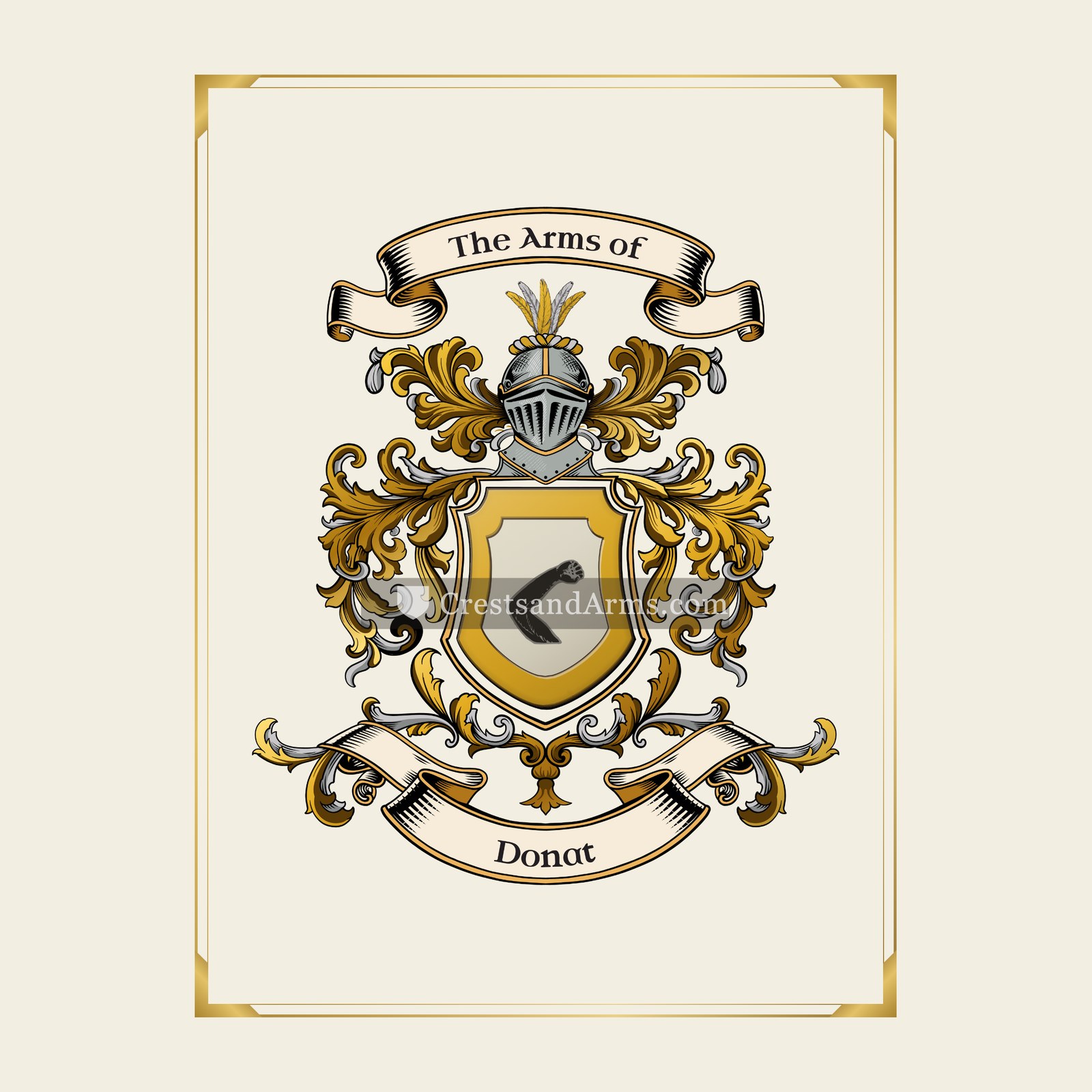 With gold border