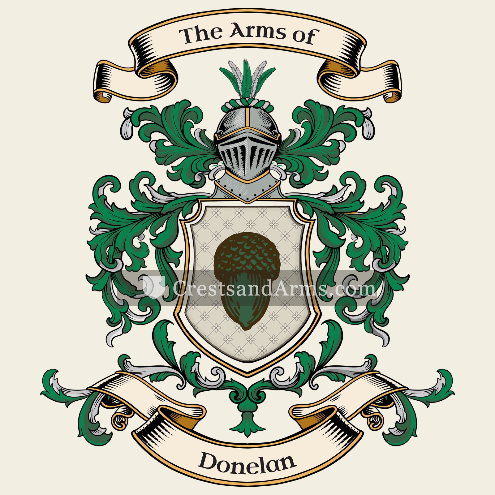 The Donelan coat of arms, drawn from the recorded blazon