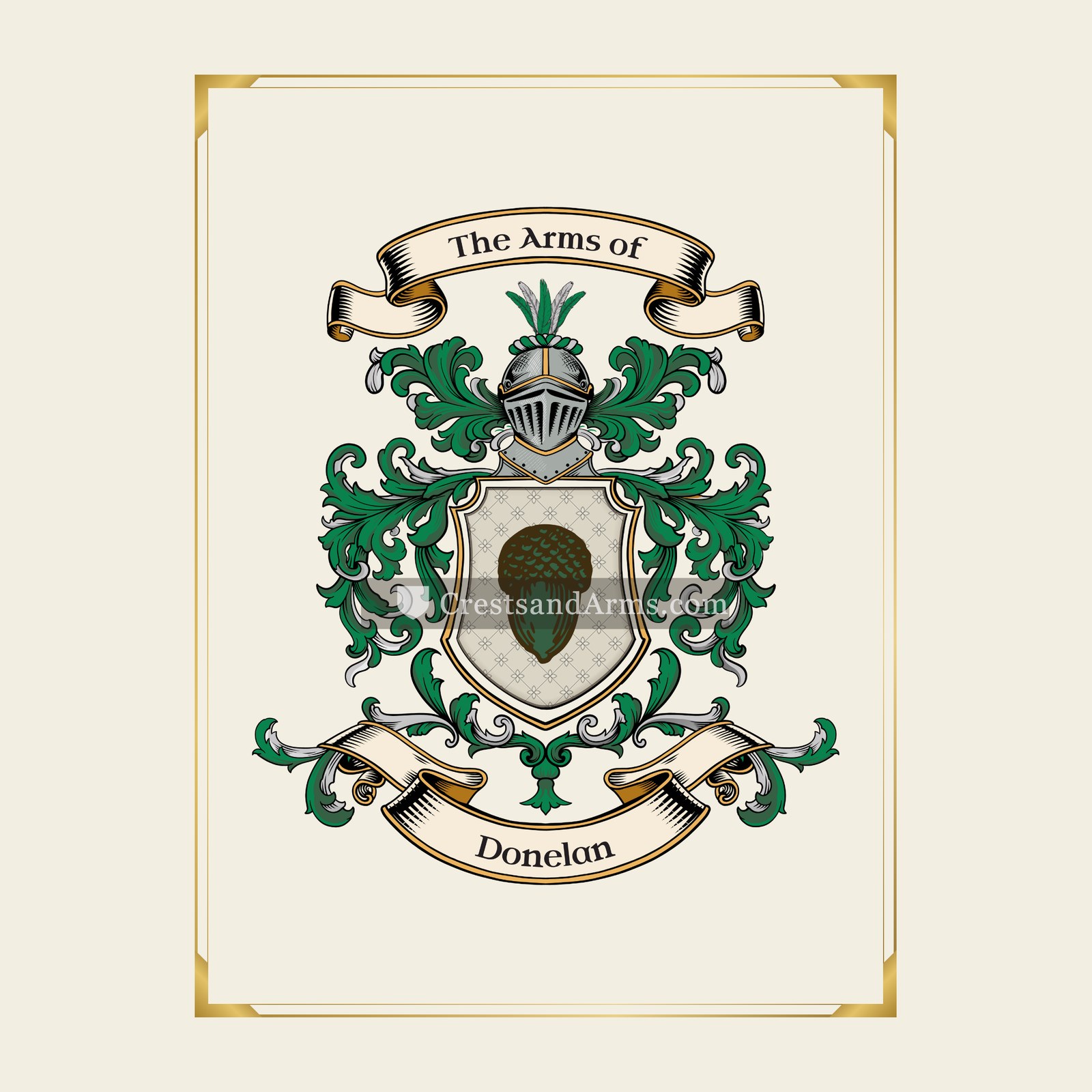 With gold border