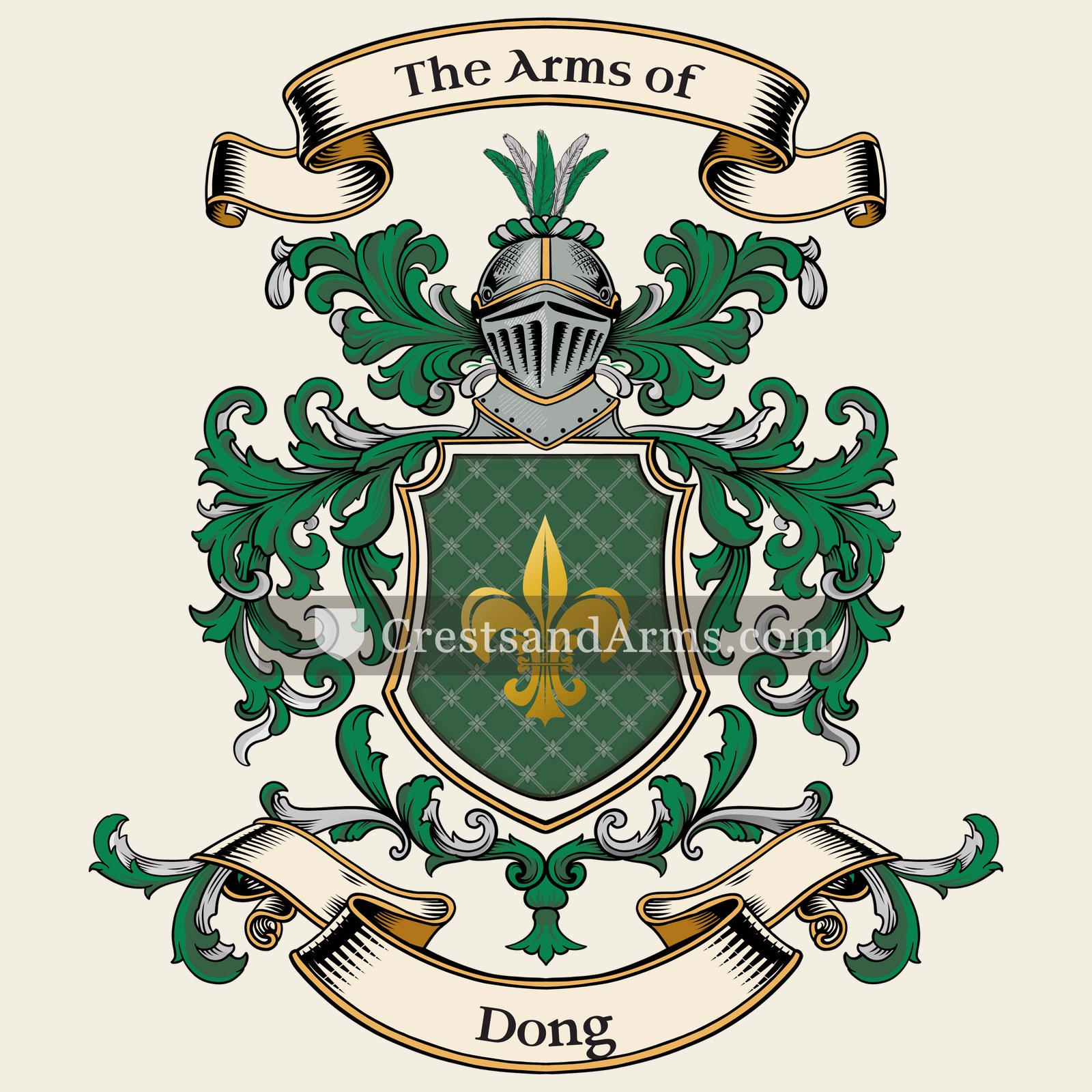 The Dong coat of arms, drawn from the recorded blazon