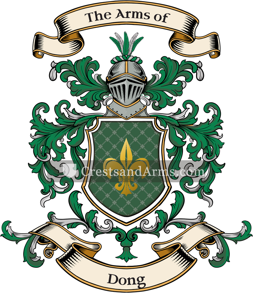 The Dong coat of arms, drawn from the recorded blazon