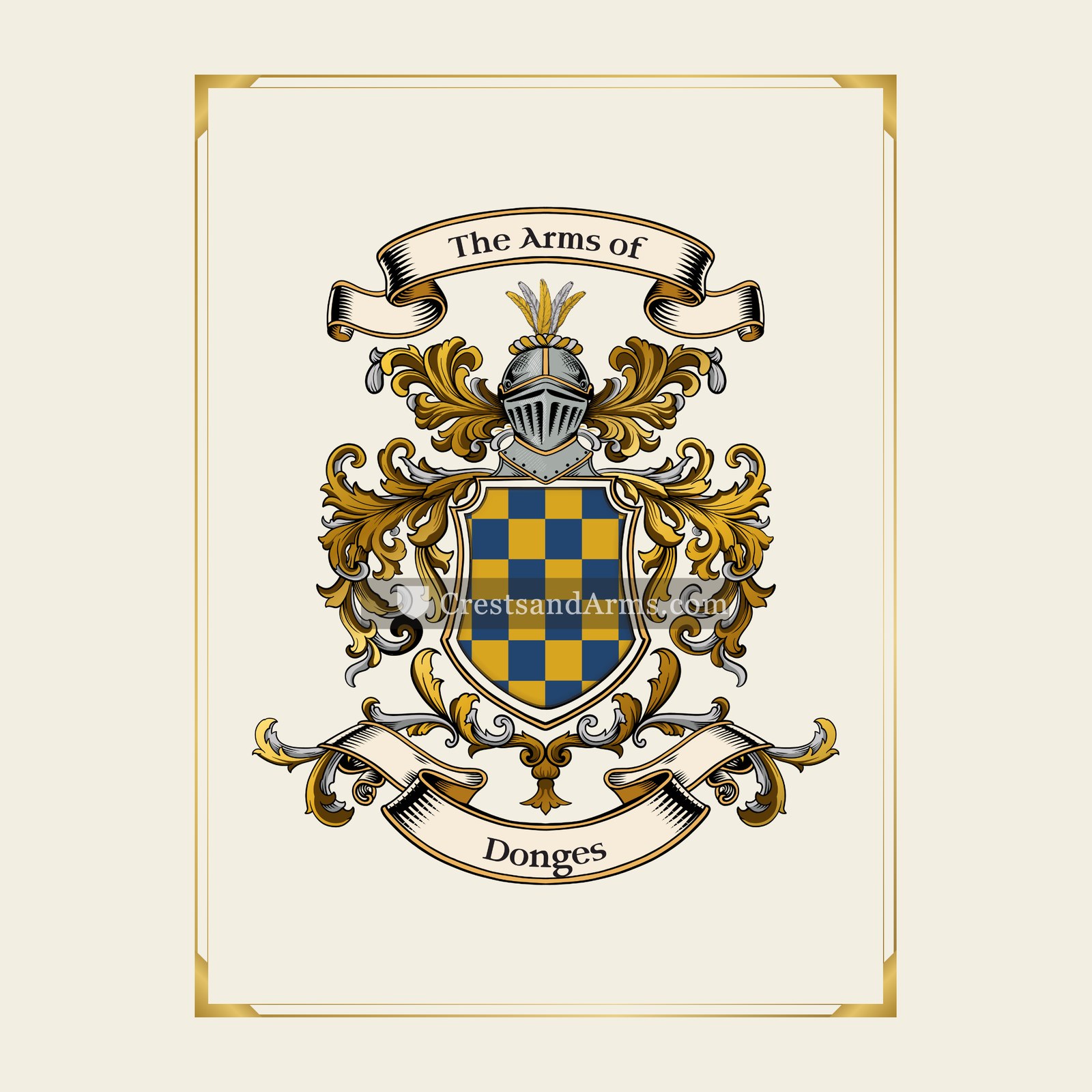 With gold border