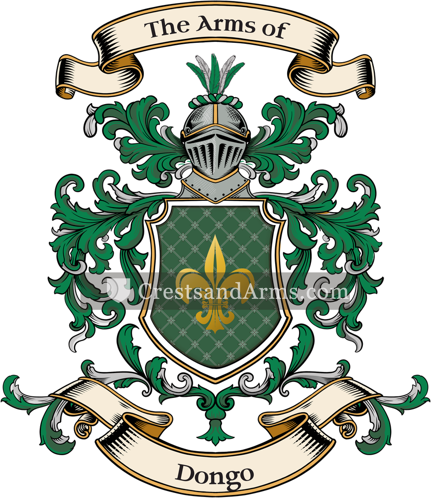 The Dongo coat of arms, drawn from the recorded blazon