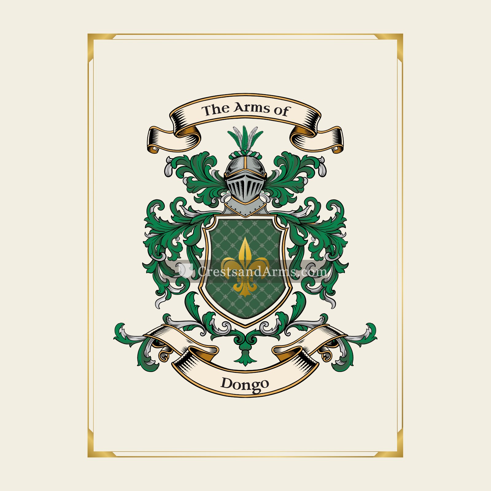 With gold border