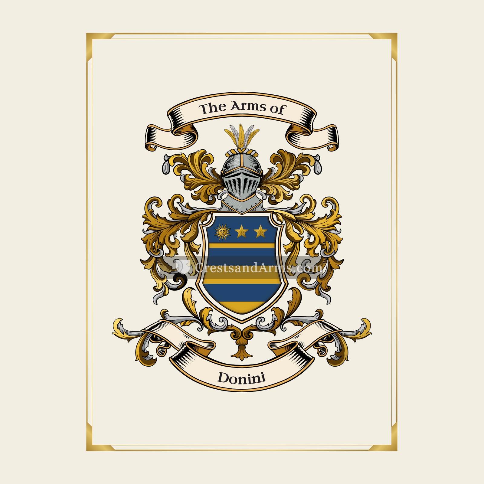 With gold border