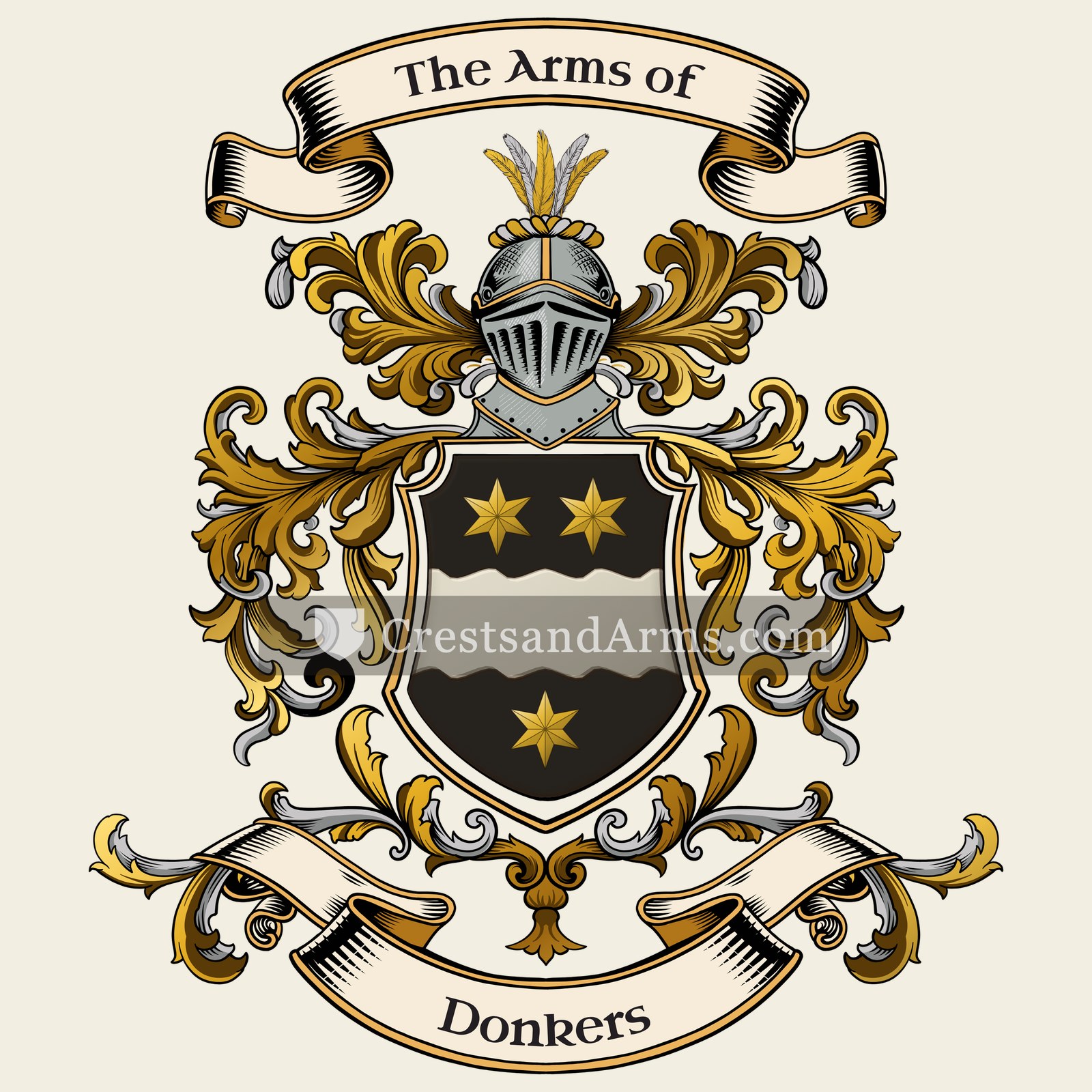 The Donkers coat of arms, drawn from the recorded blazon
