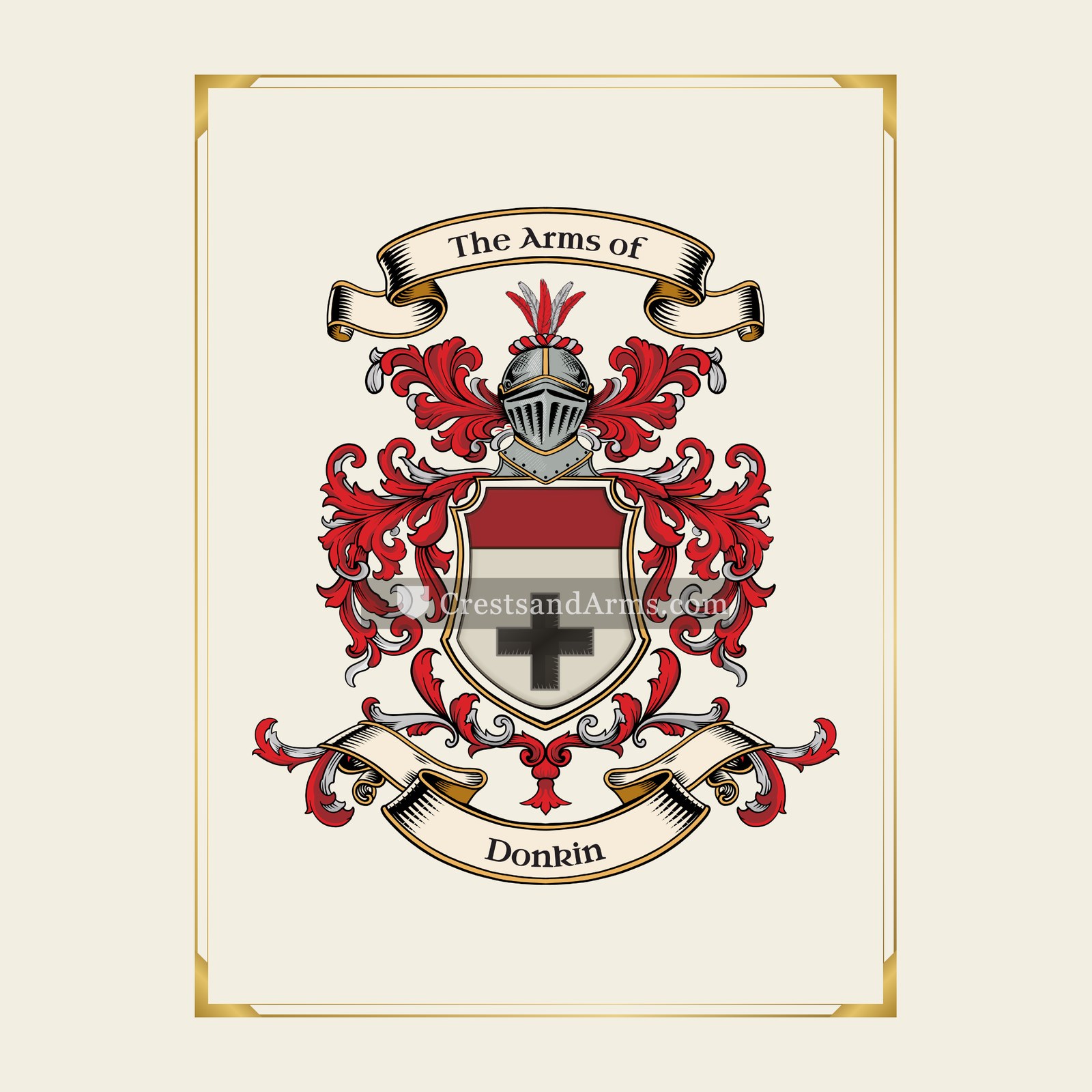 With gold border