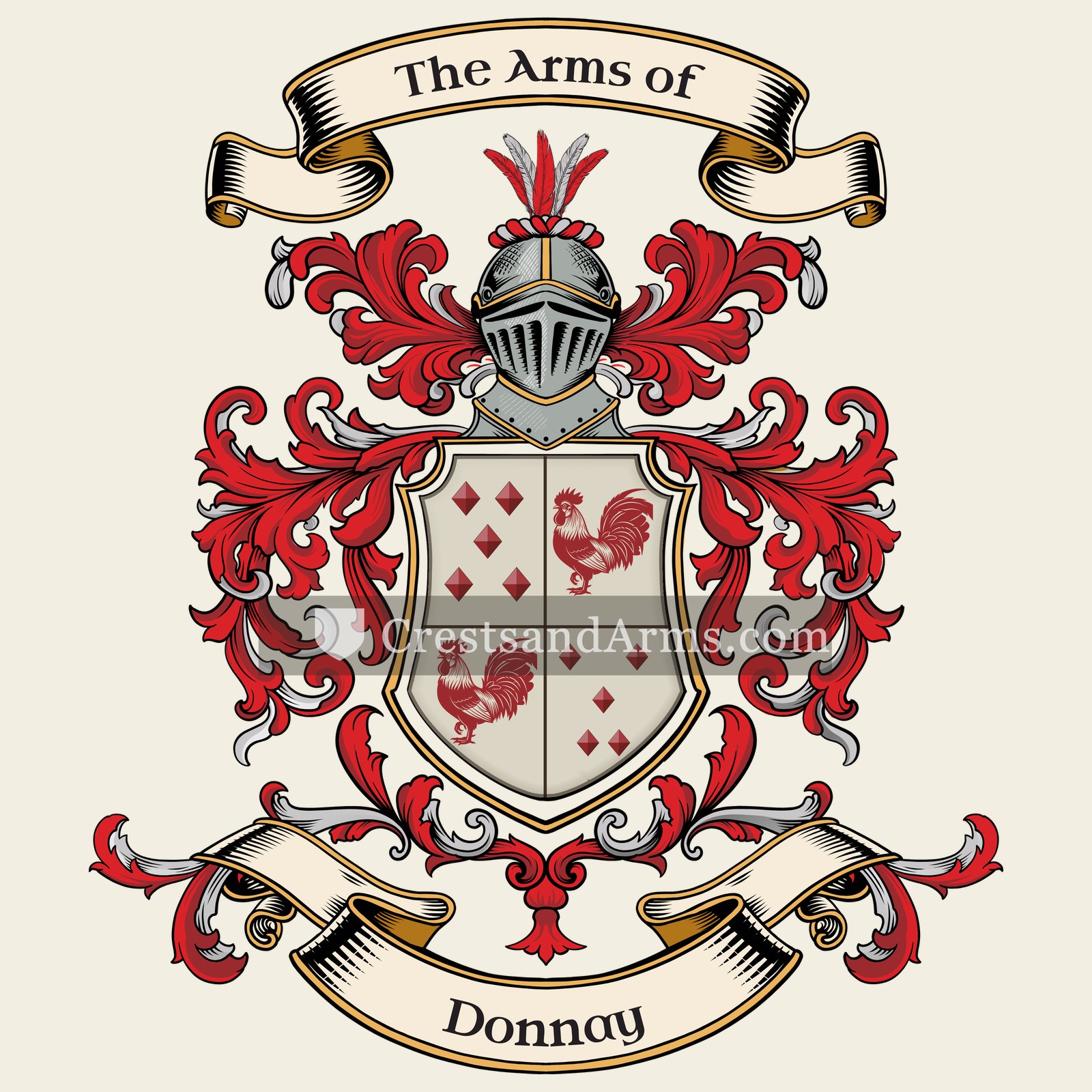 The Donnay coat of arms, drawn from the recorded blazon