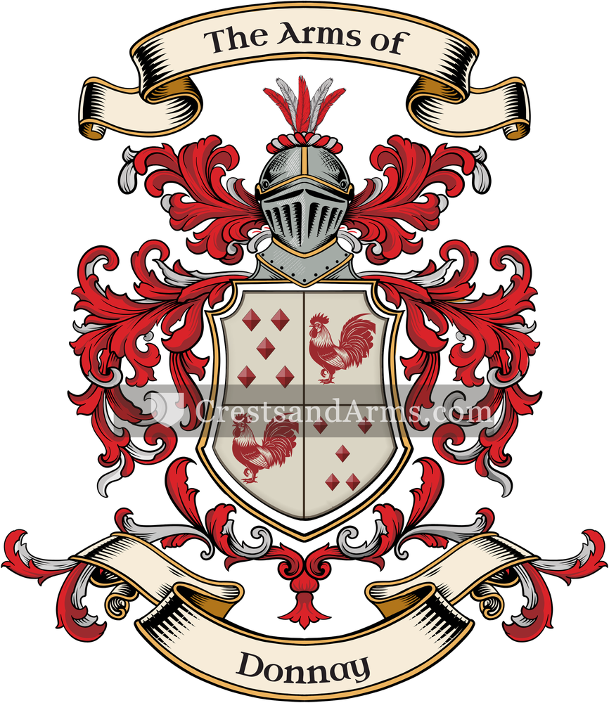 The Donnay coat of arms, drawn from the recorded blazon