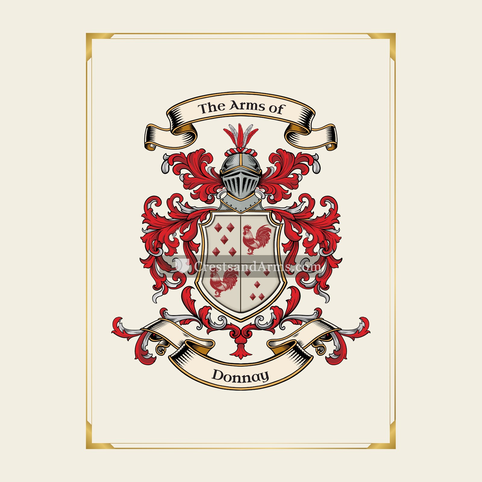 With gold border