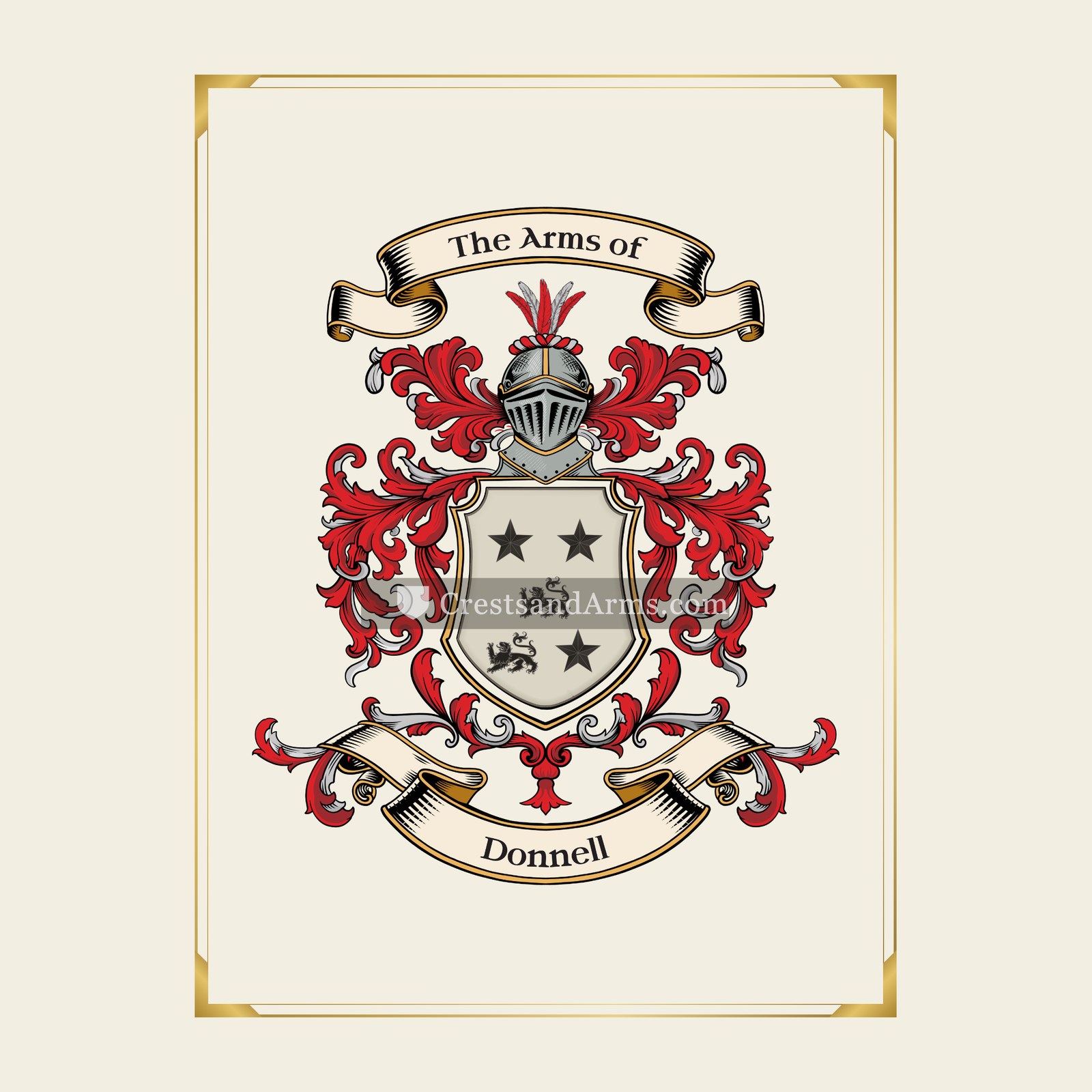 With gold border