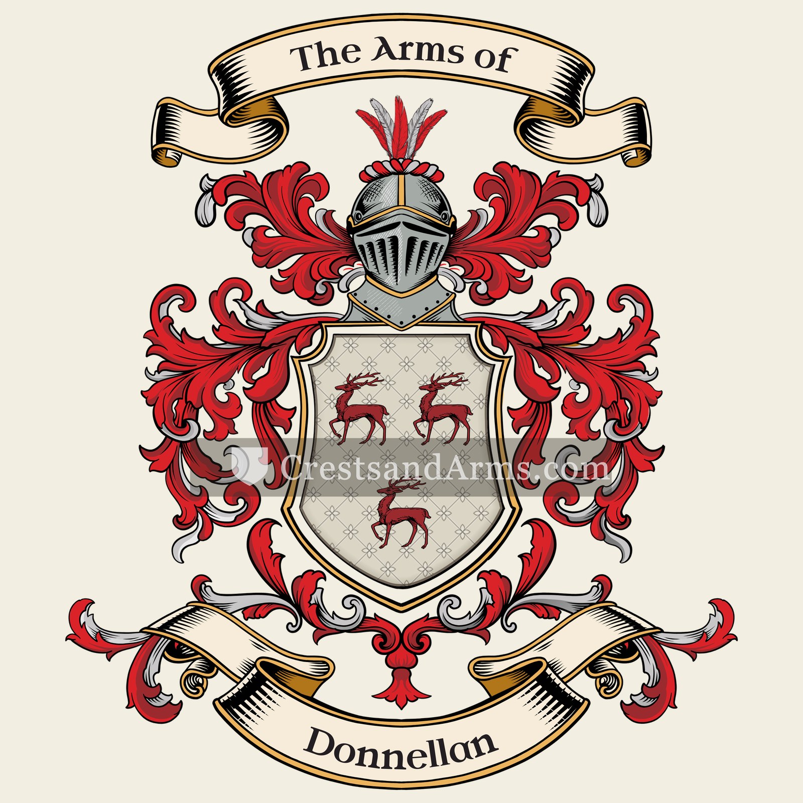 The Donnellan coat of arms, drawn from the recorded blazon