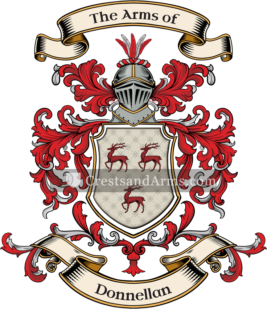 The Donnellan coat of arms, drawn from the recorded blazon