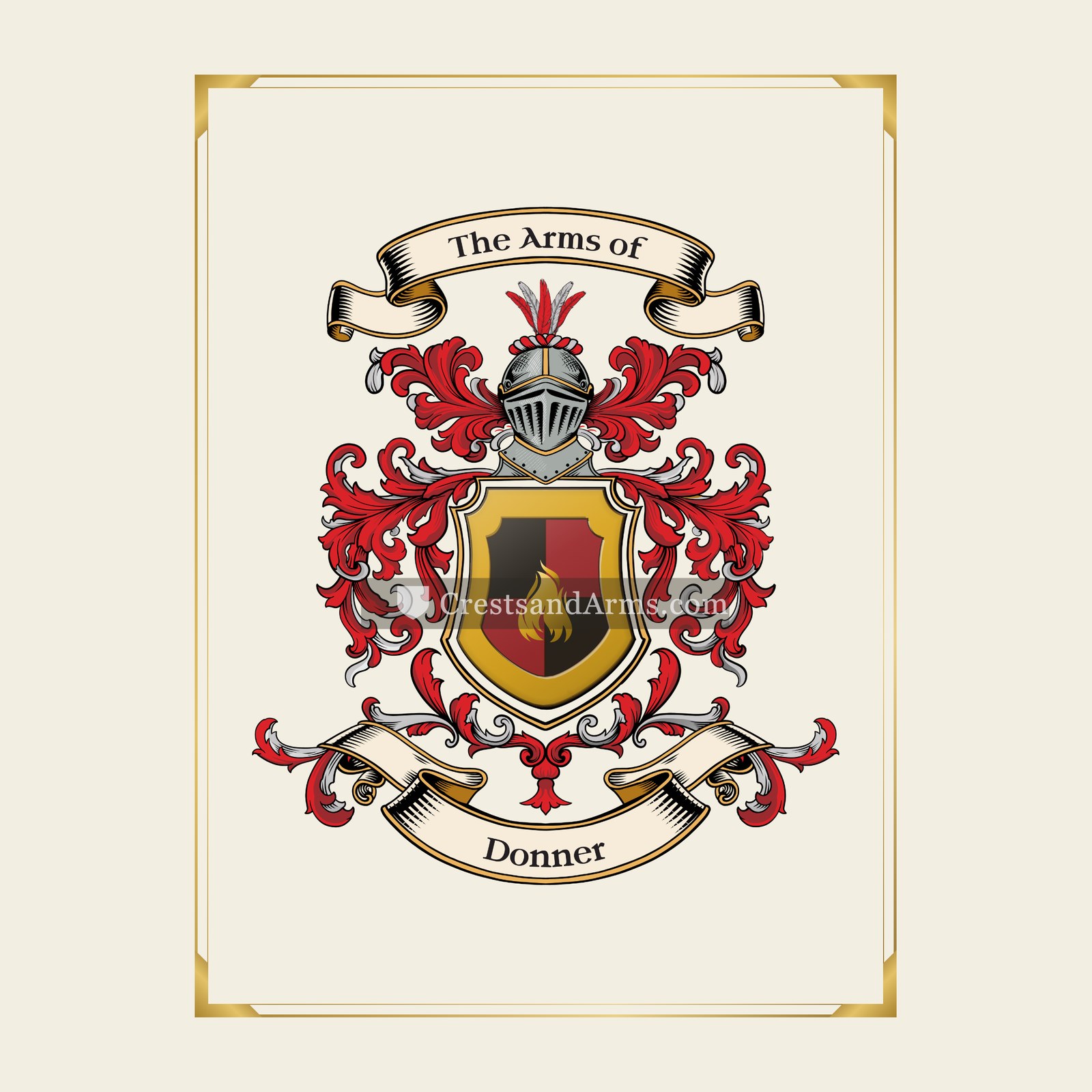 With gold border