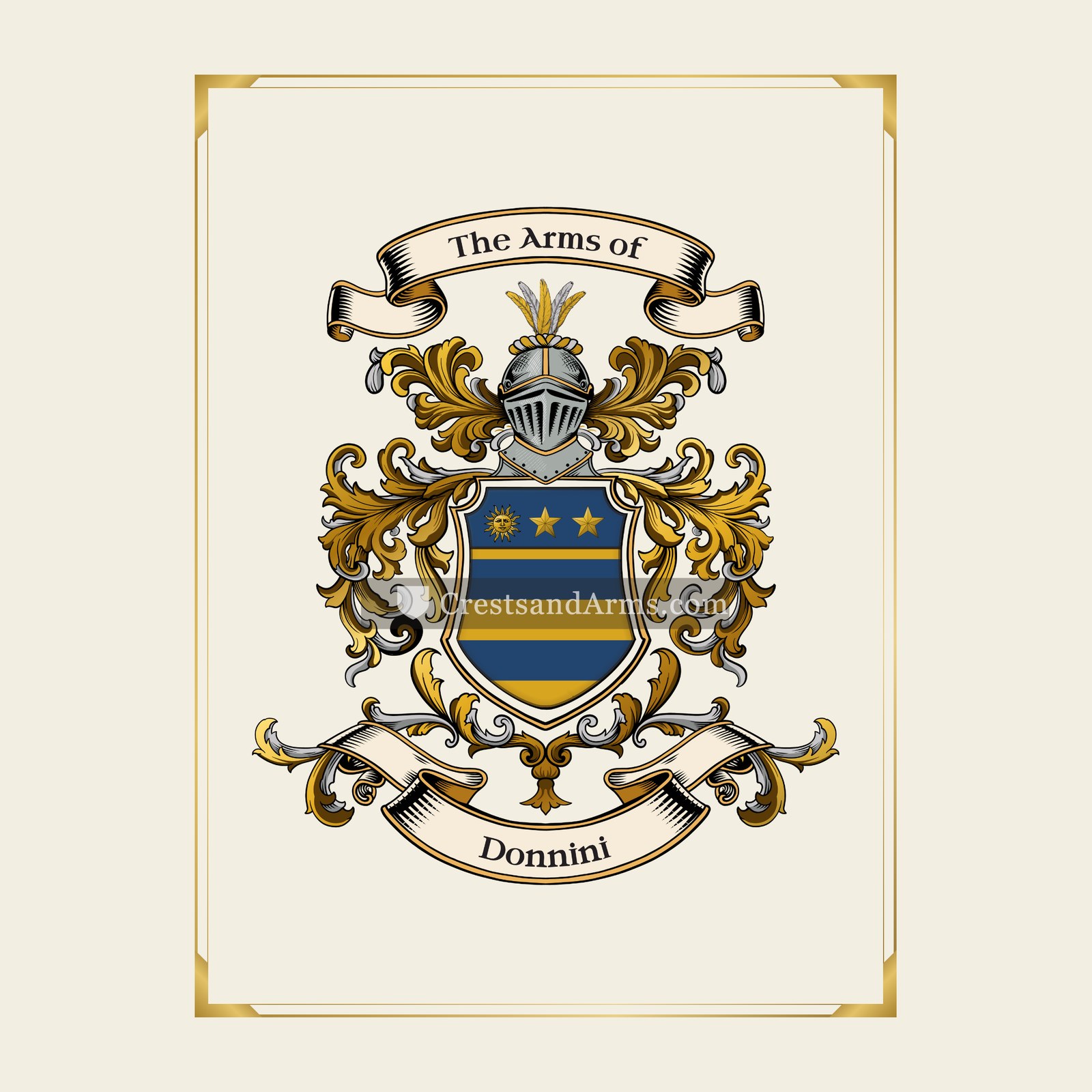 With gold border