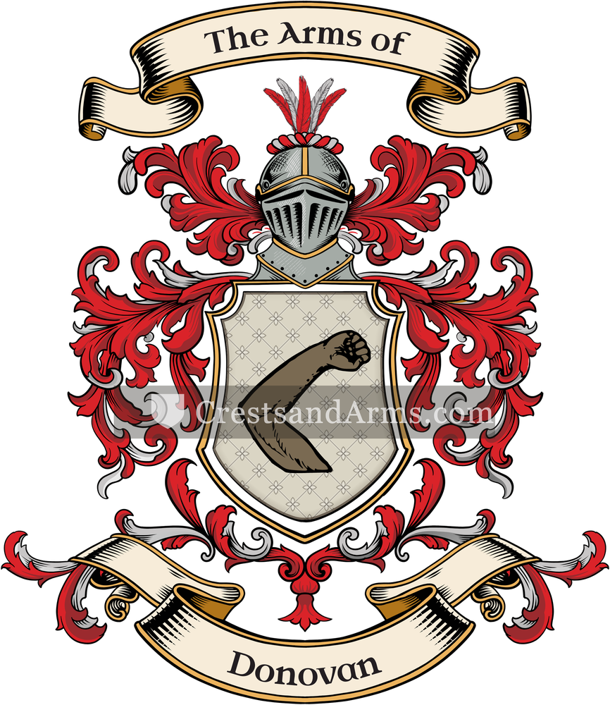 The Donovan coat of arms, drawn from the recorded blazon
