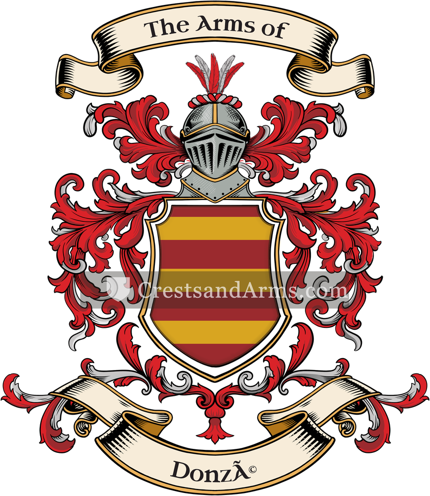 The Donzé coat of arms, drawn from the recorded blazon