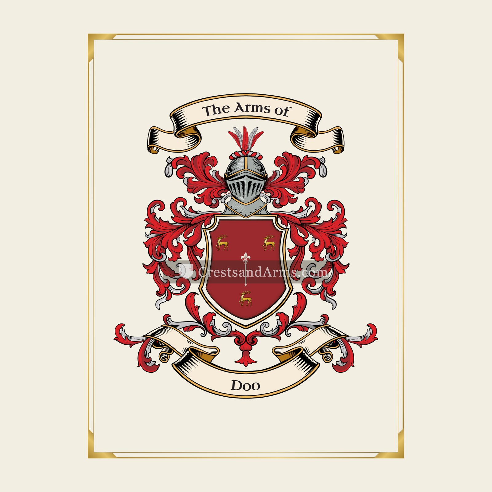 With gold border