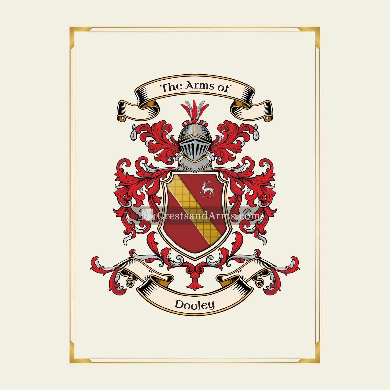 With gold border