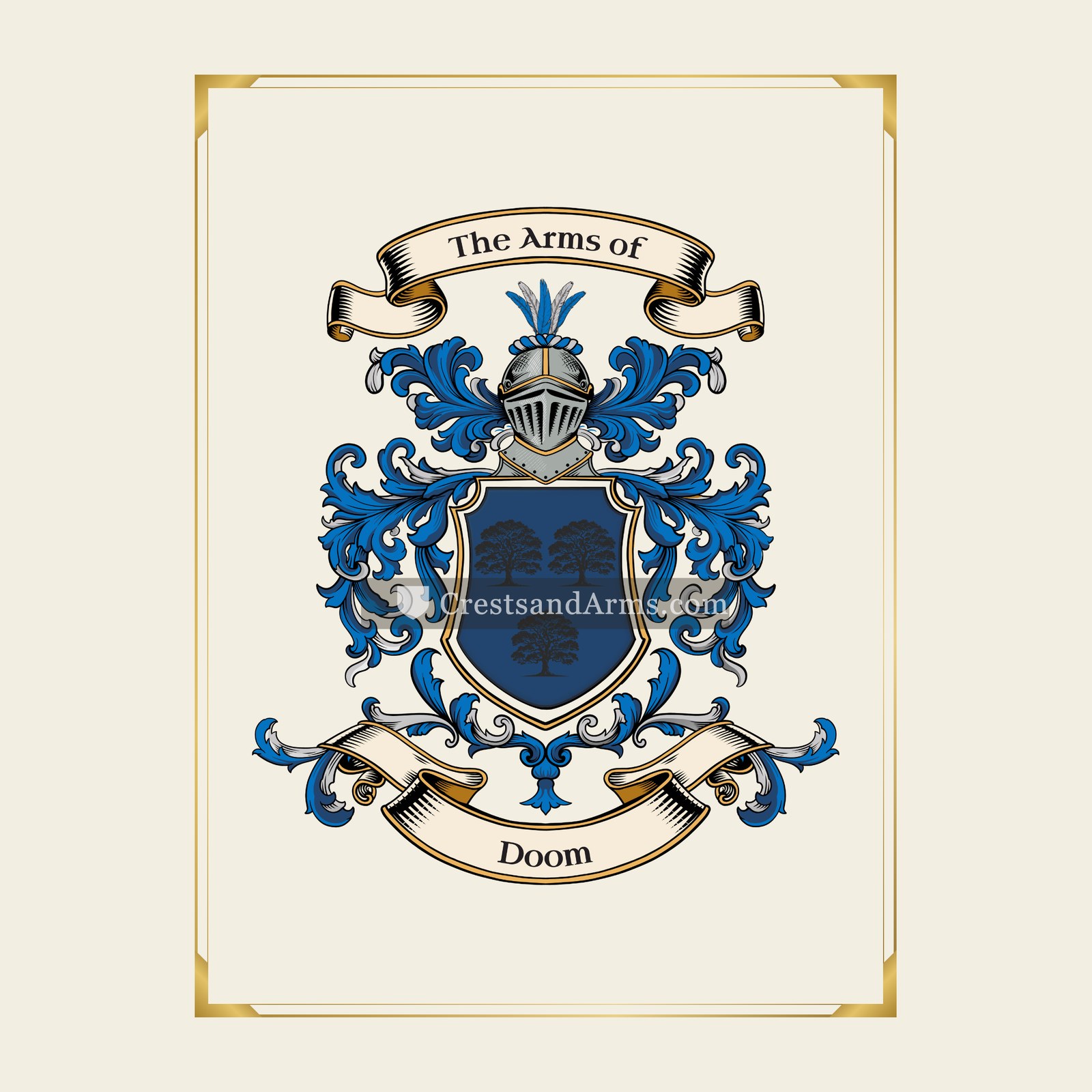 With gold border