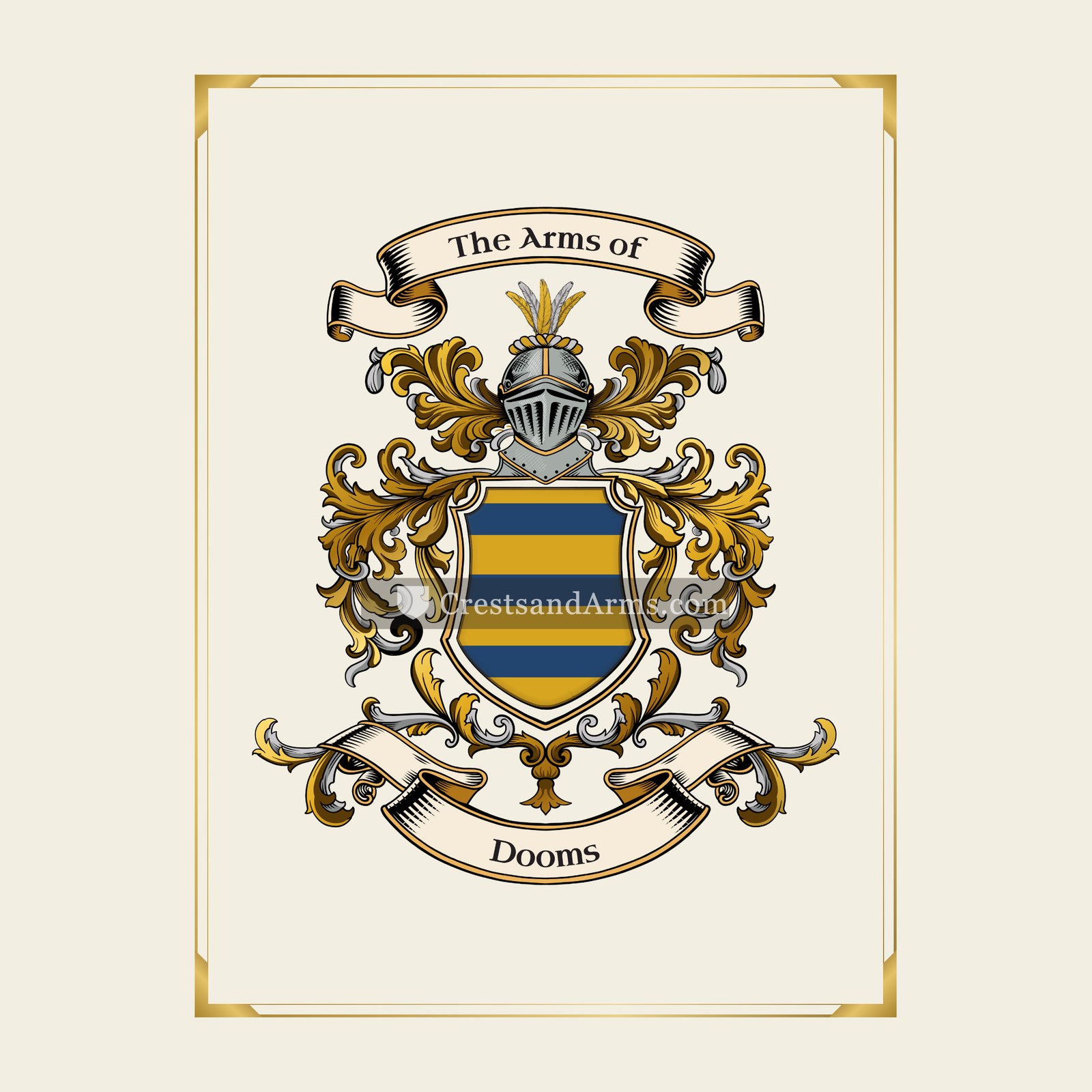 With gold border