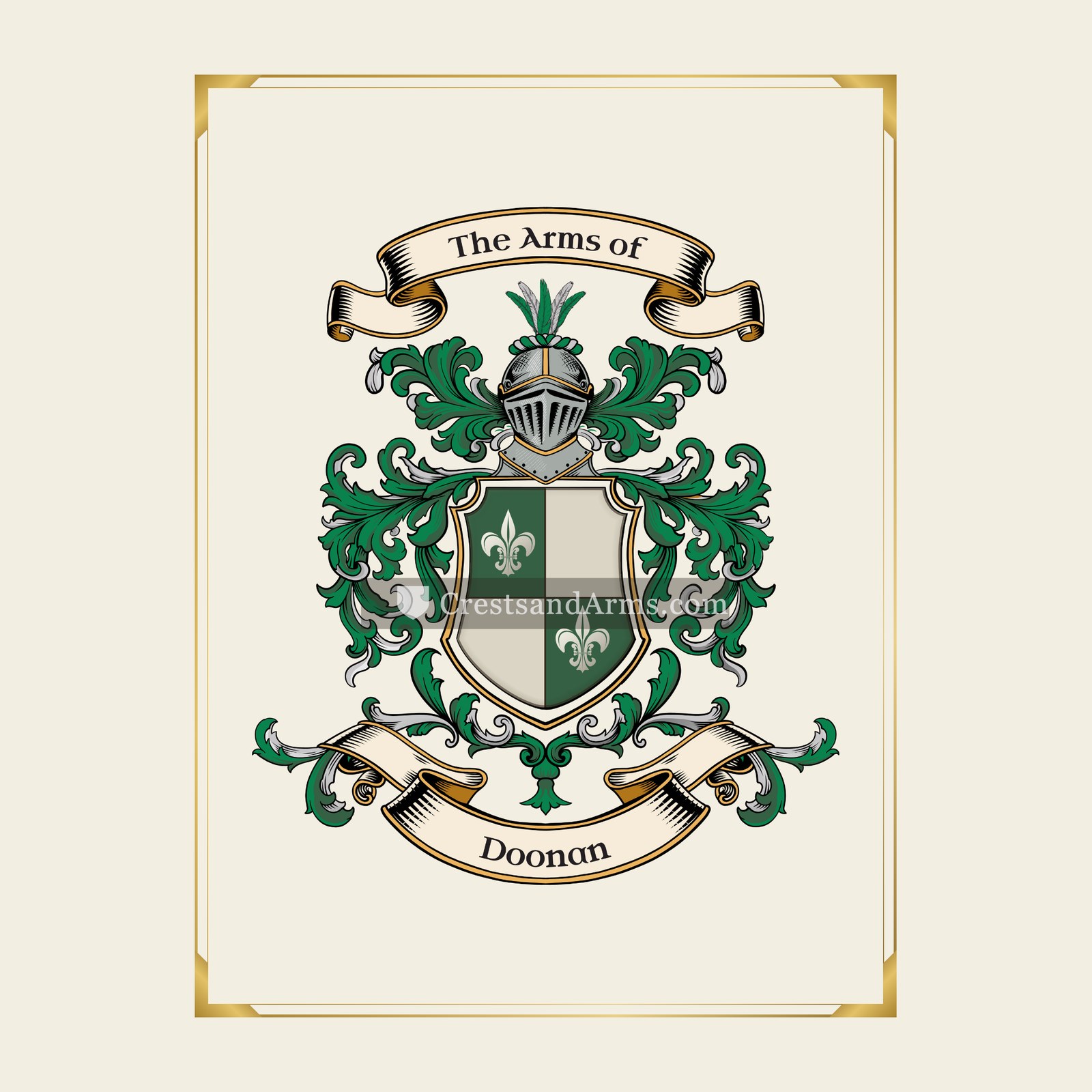 With gold border