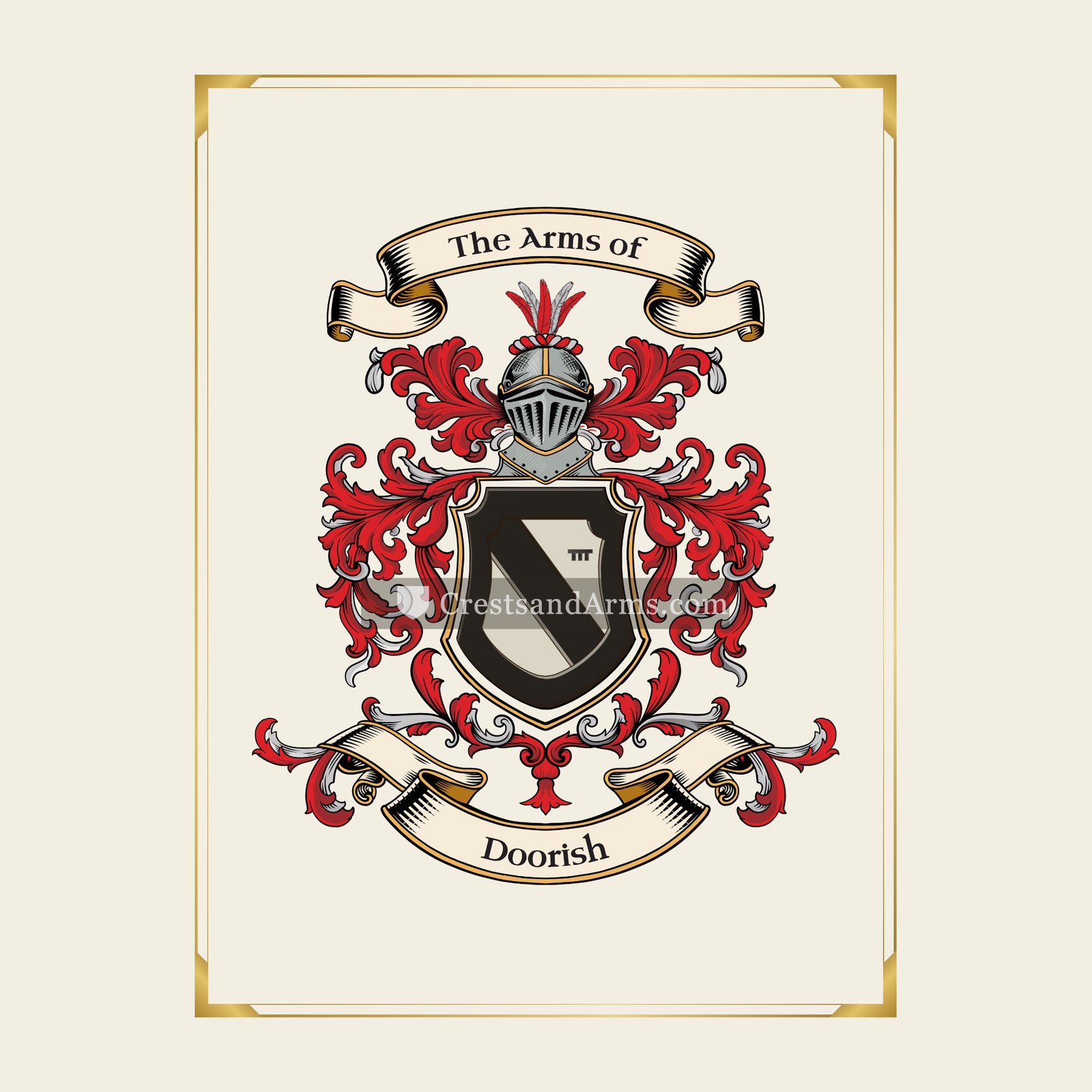 With gold border