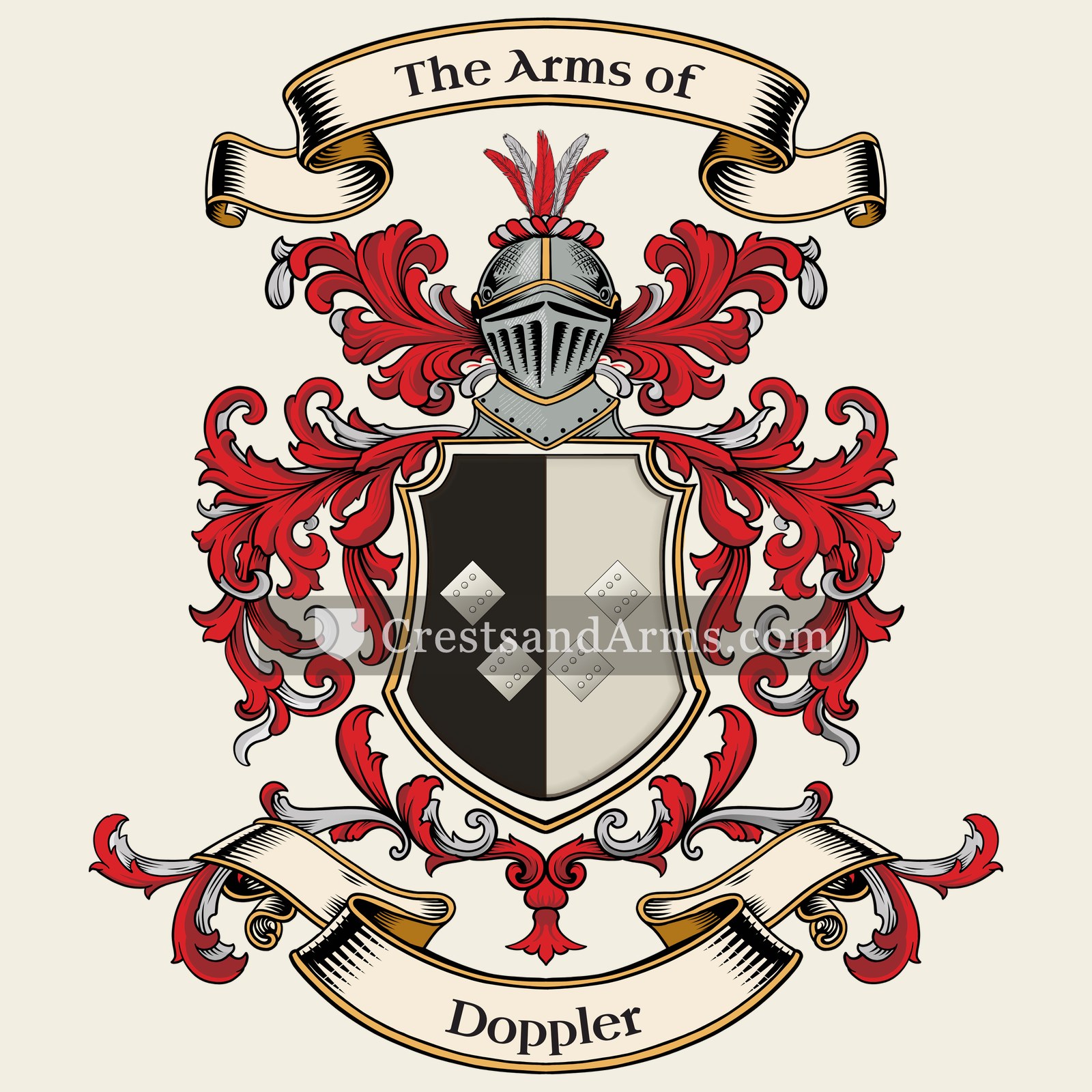 The Doppler coat of arms, drawn from the recorded blazon
