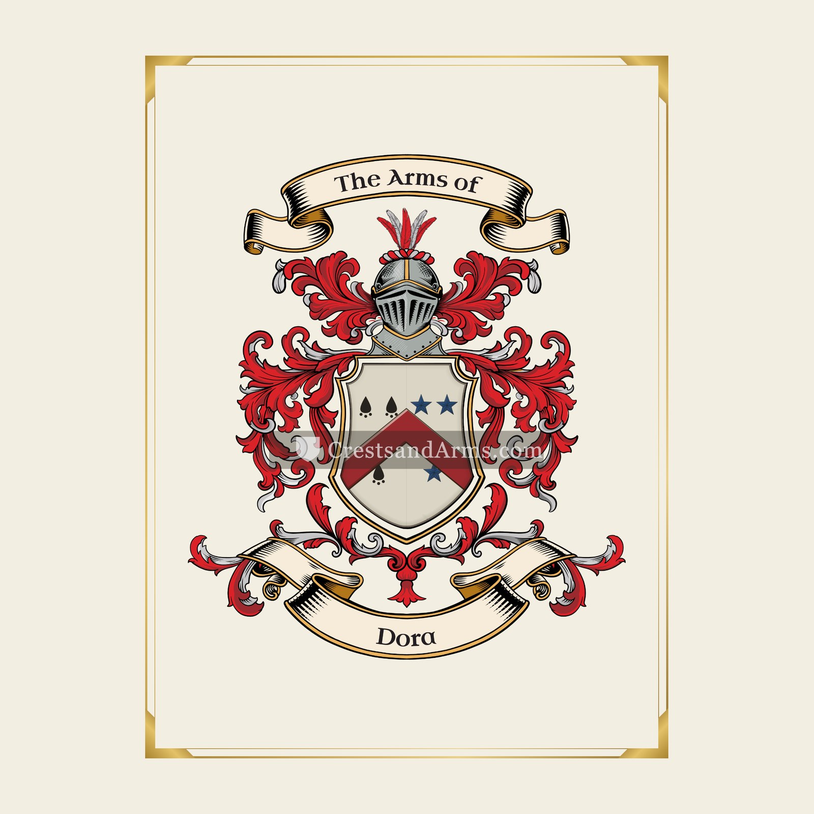 With gold border
