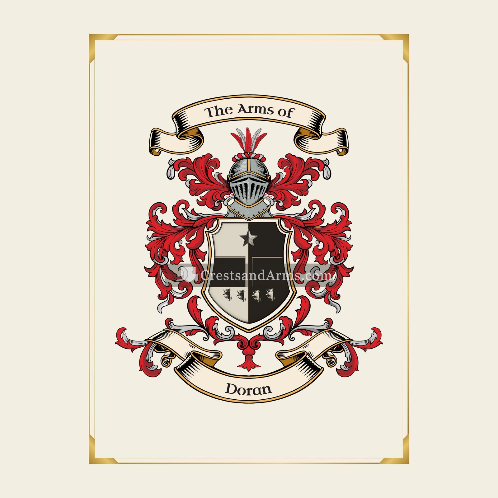 With gold border