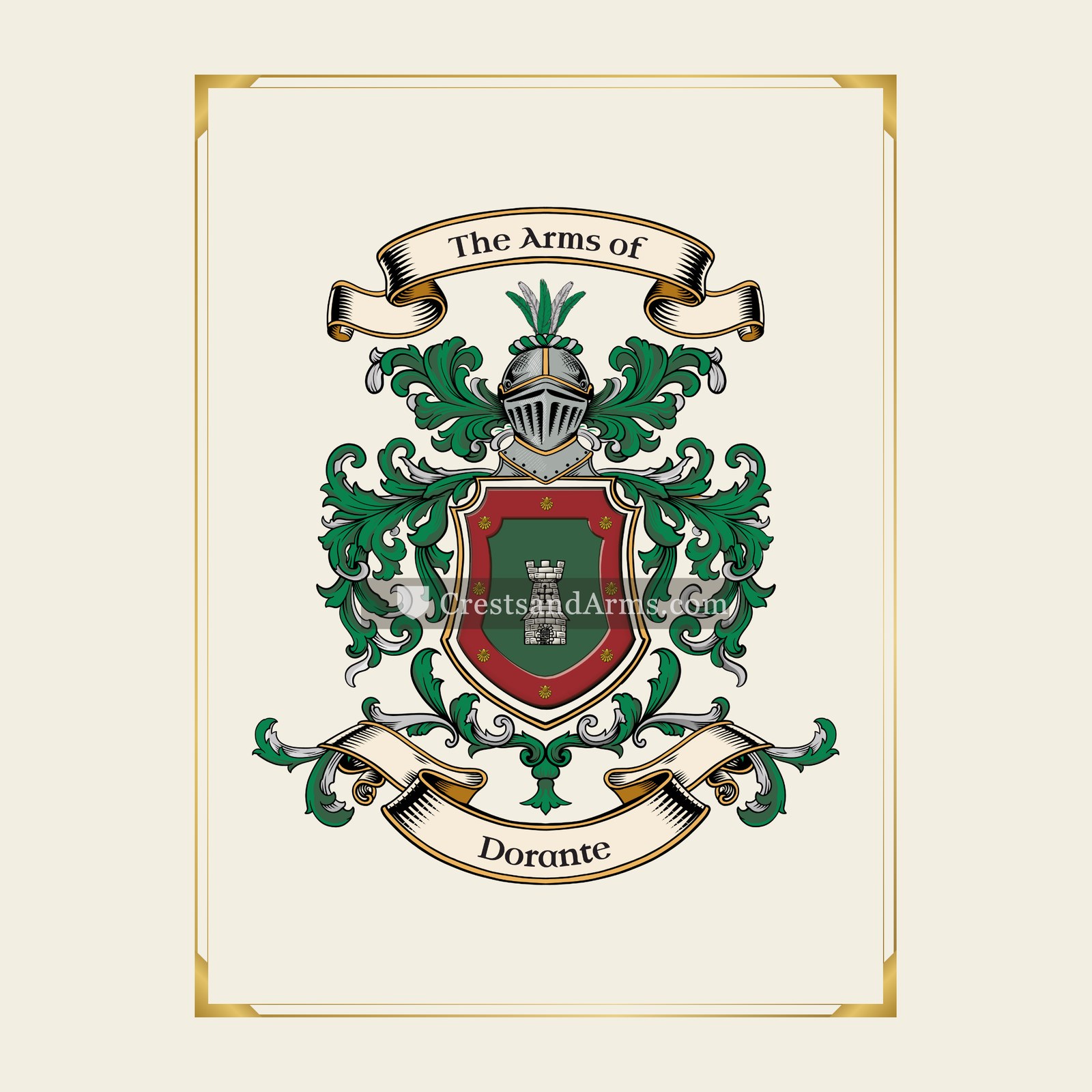 With gold border