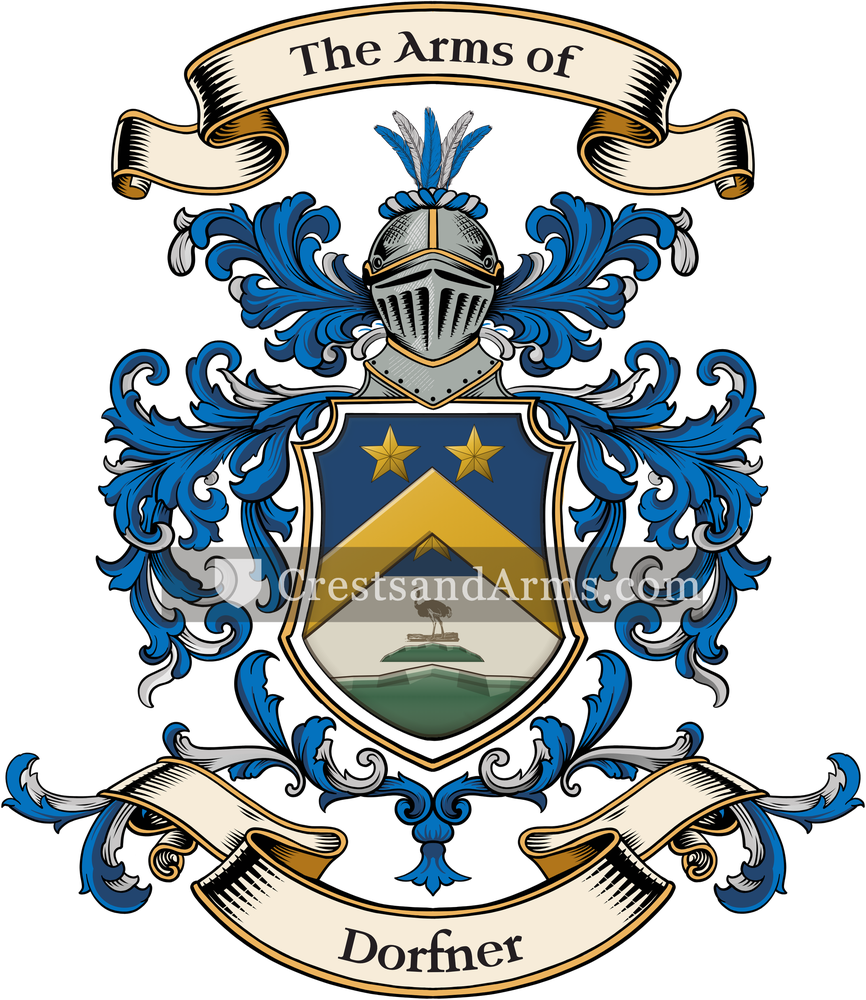 The Dorfner coat of arms, drawn from the recorded blazon