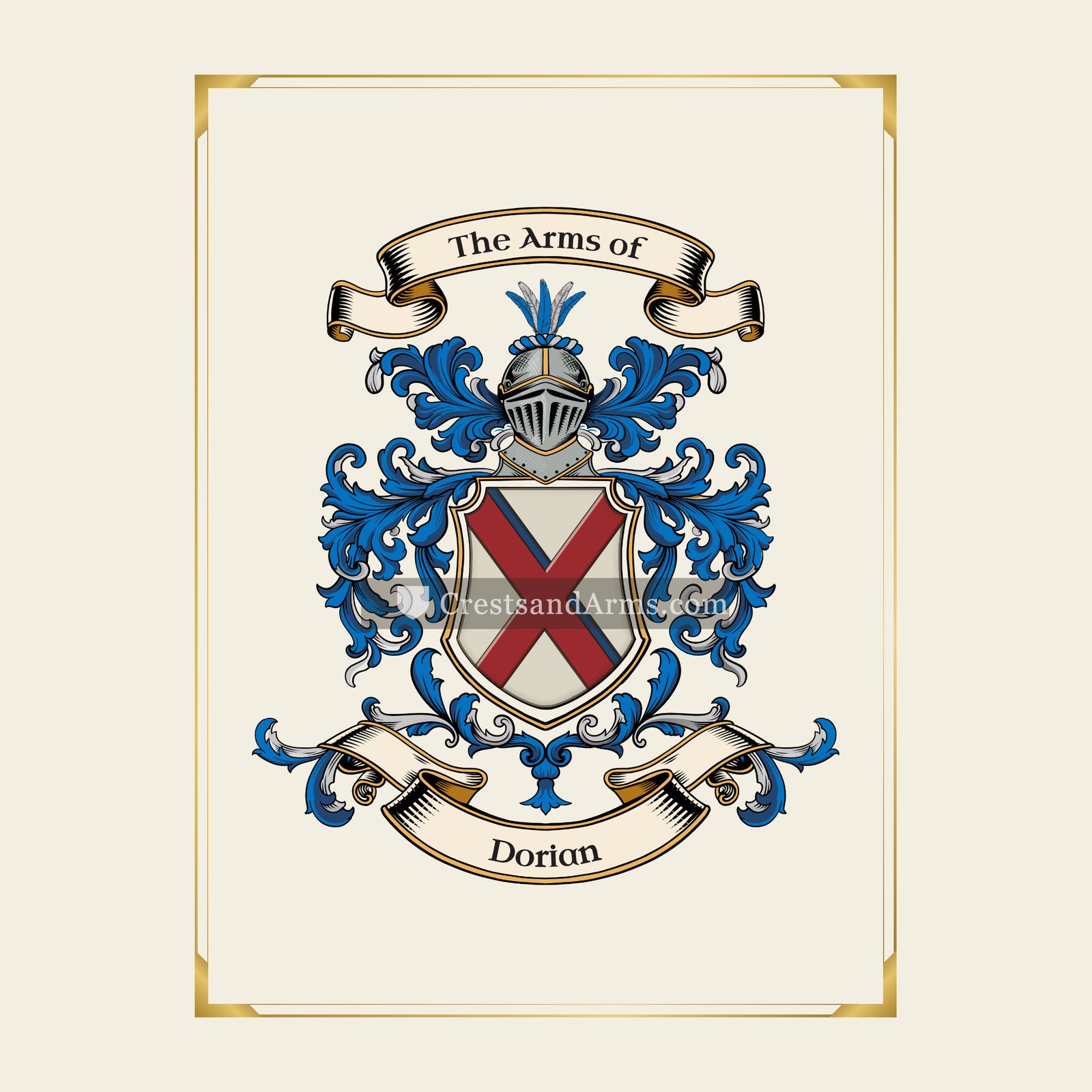 With gold border