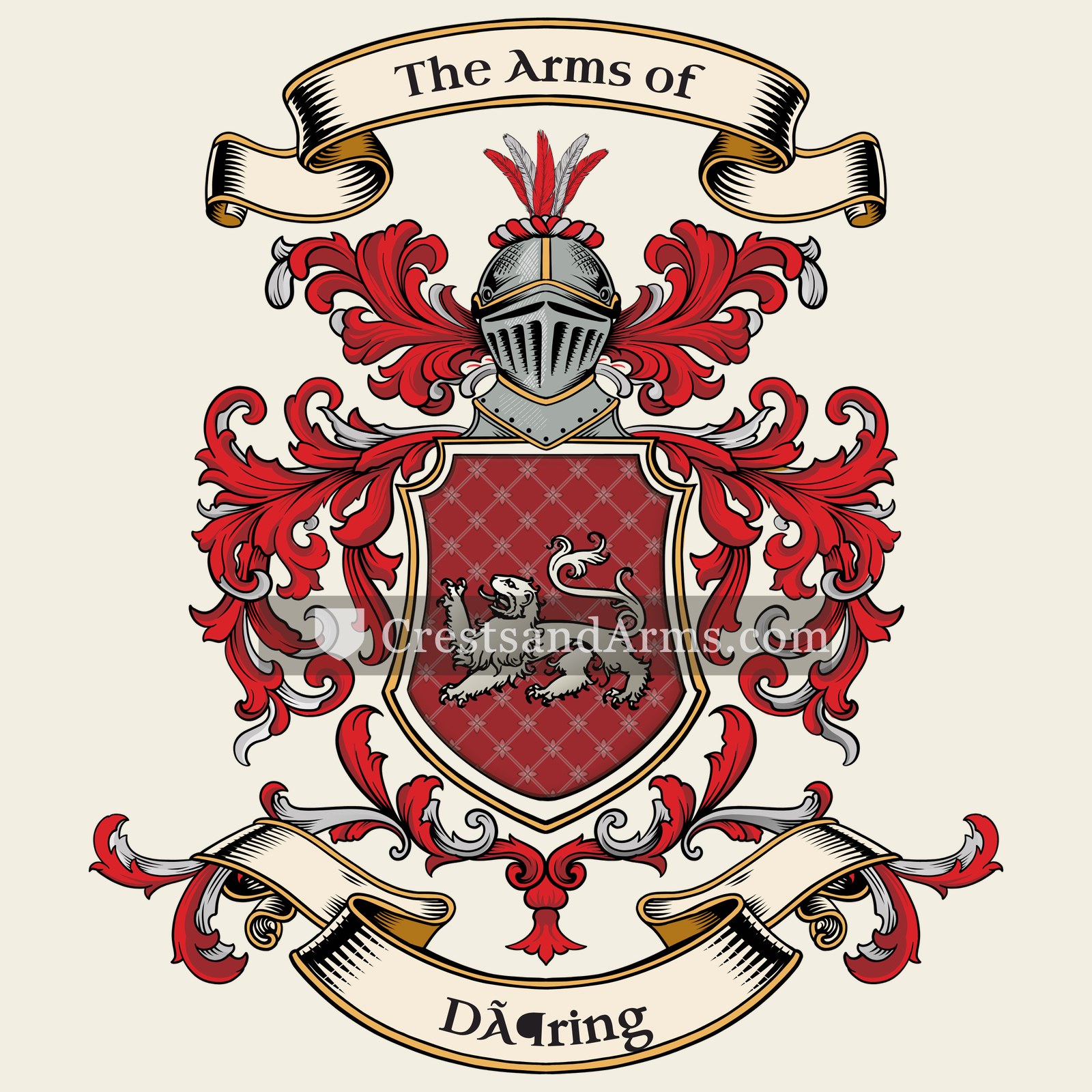 The Döring coat of arms, drawn from the recorded blazon