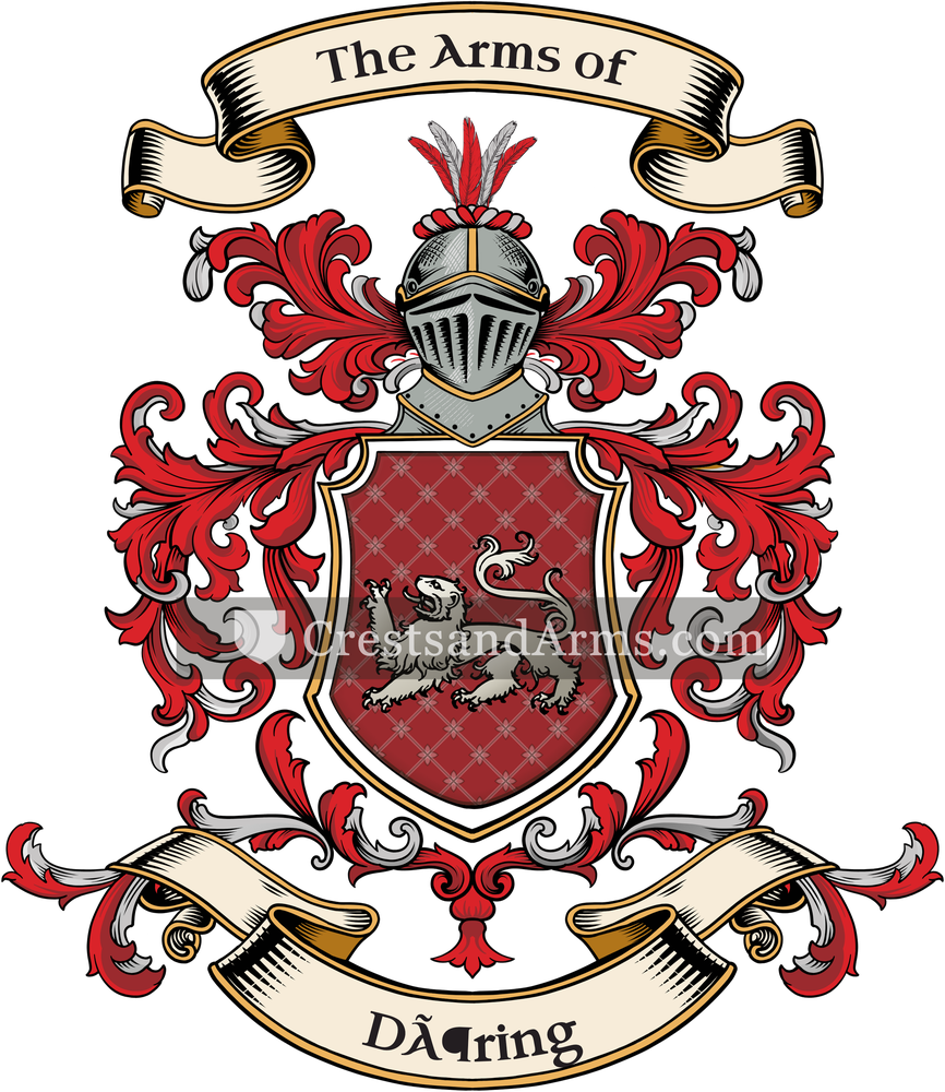 The Döring coat of arms, drawn from the recorded blazon