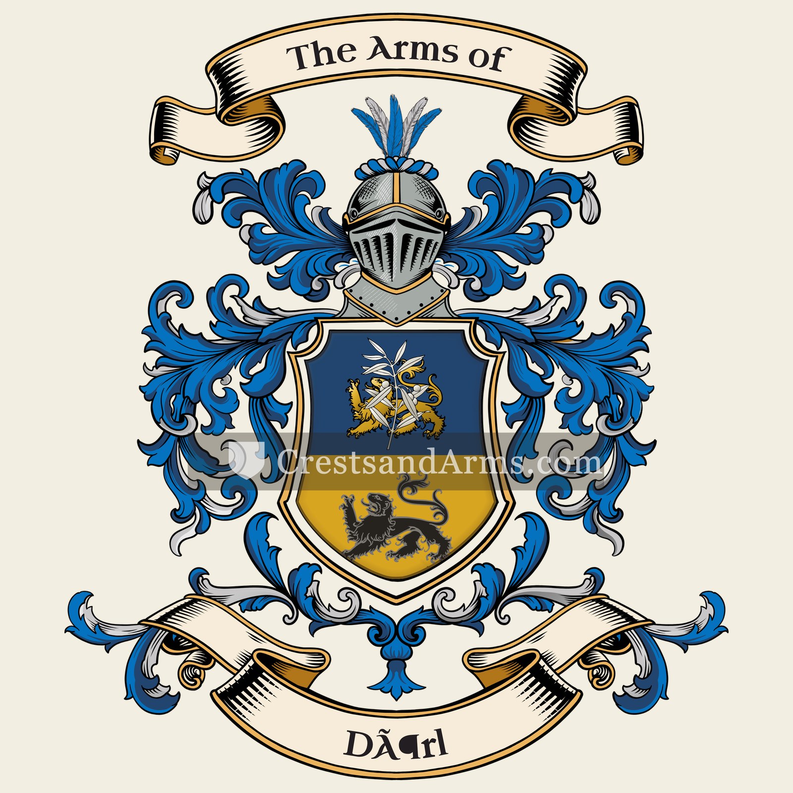 The Dörl coat of arms, drawn from the recorded blazon