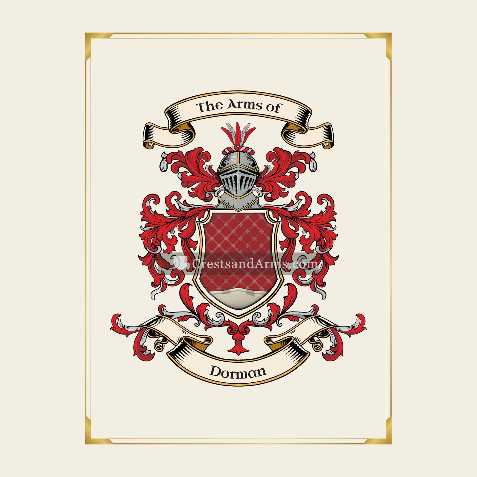 With gold border