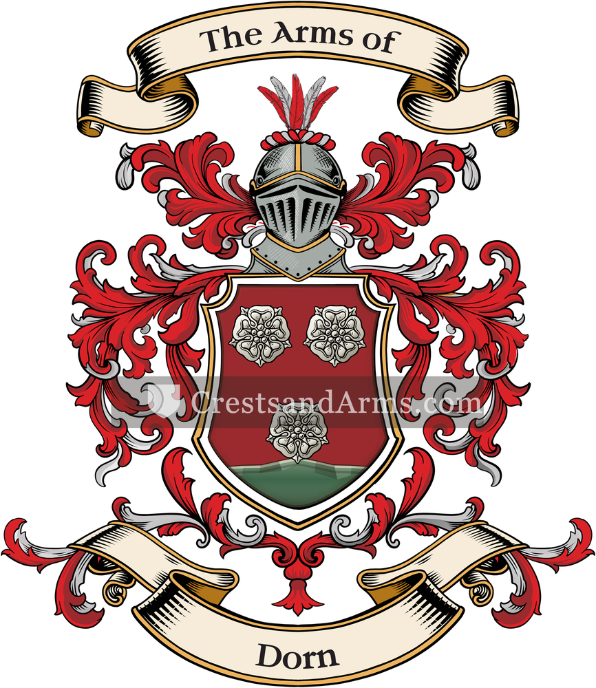 The Dorn coat of arms, drawn from the recorded blazon