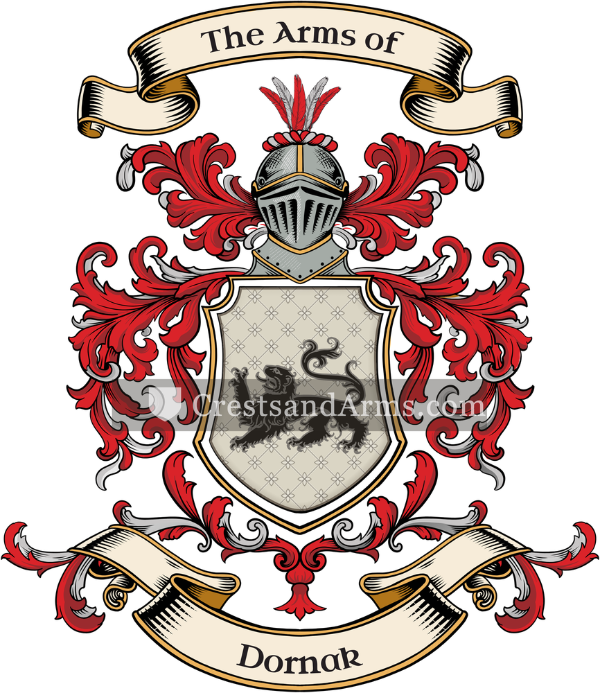 The Dornak coat of arms, drawn from the recorded blazon