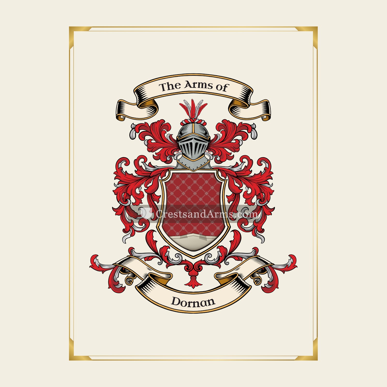 With gold border