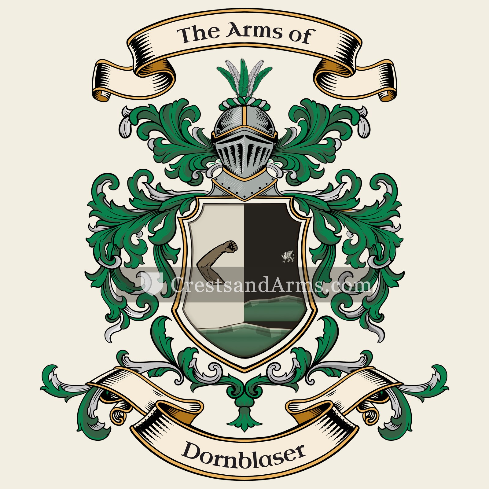 The Dornblaser coat of arms, drawn from the recorded blazon
