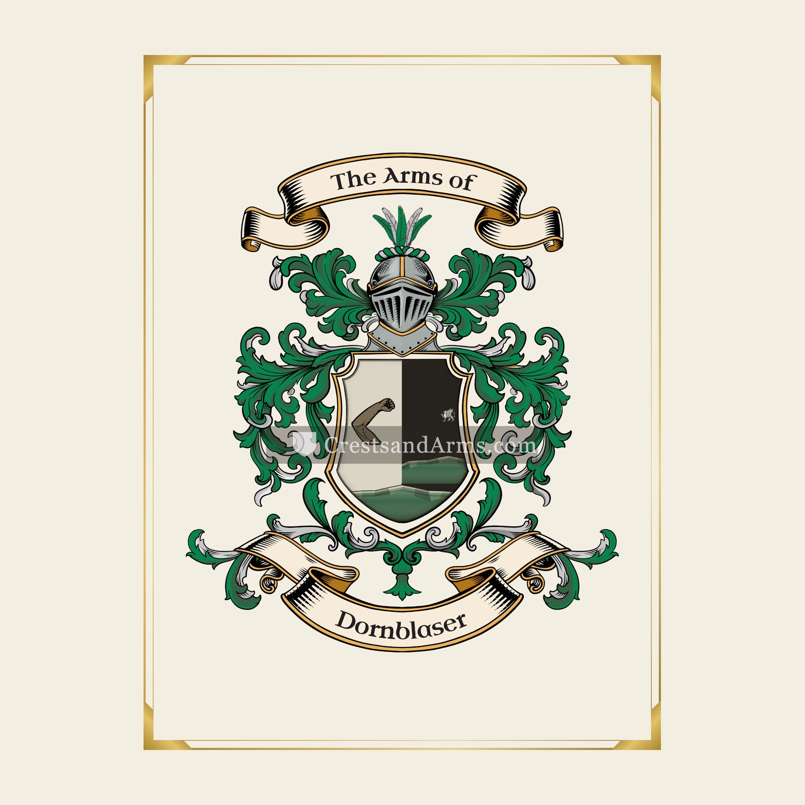 With gold border