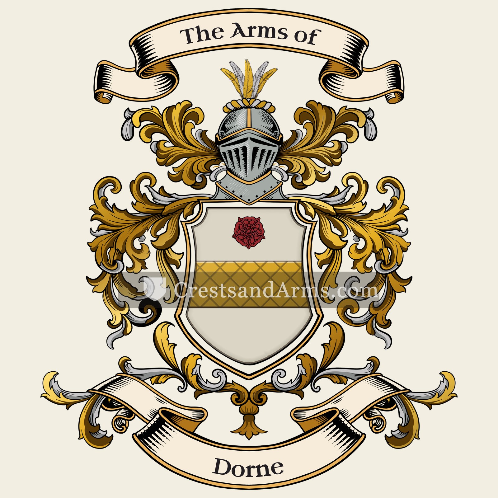 The Dorne coat of arms, drawn from the recorded blazon